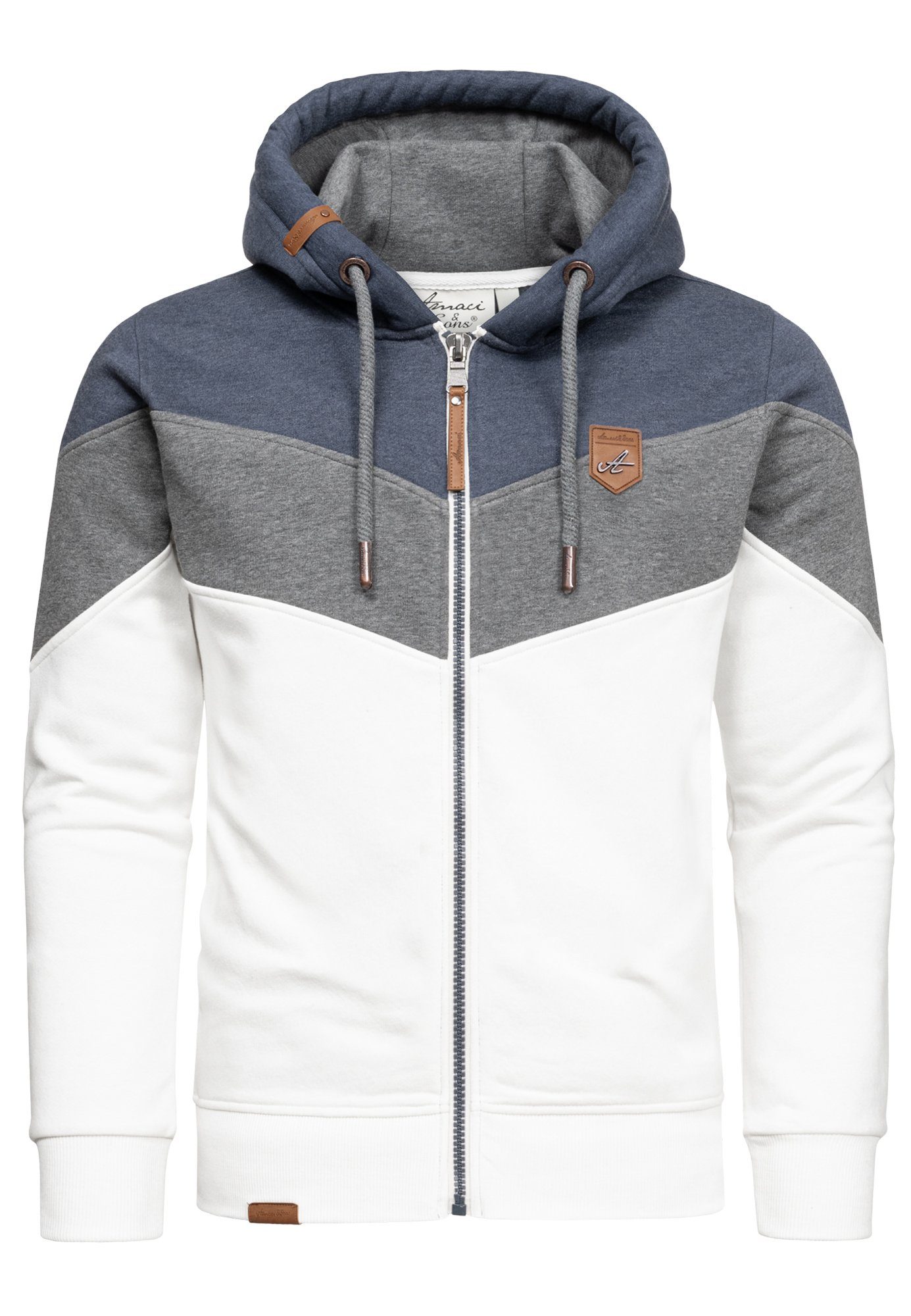 Amaci&Sons Kapuzenpullover ARDMORE Sweatjacke im Block-Design günstig online kaufen
