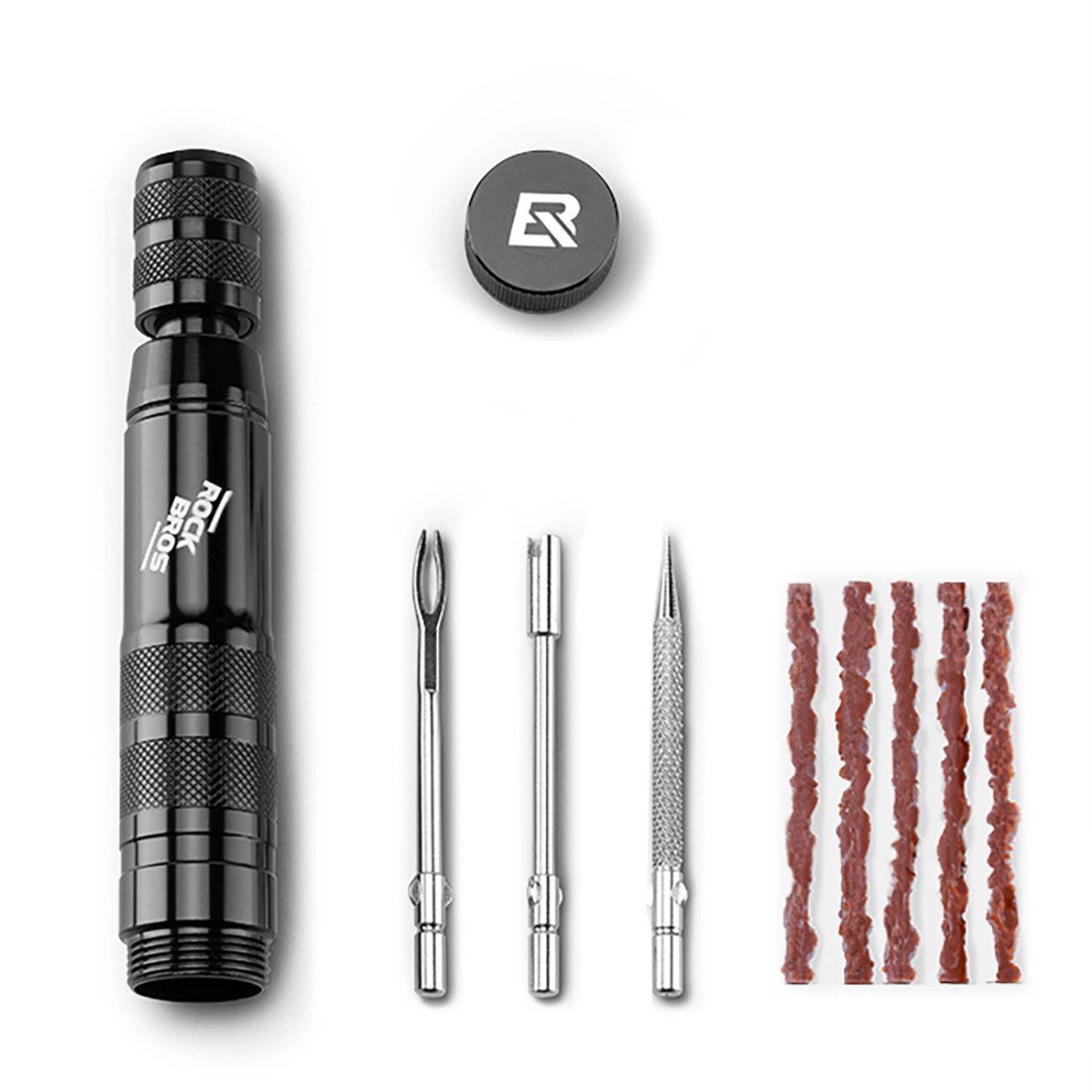 ROCKBROS Fahrrad-Reparaturset Rockbros Tubeless Reifen Reparatur Set - Schwarz