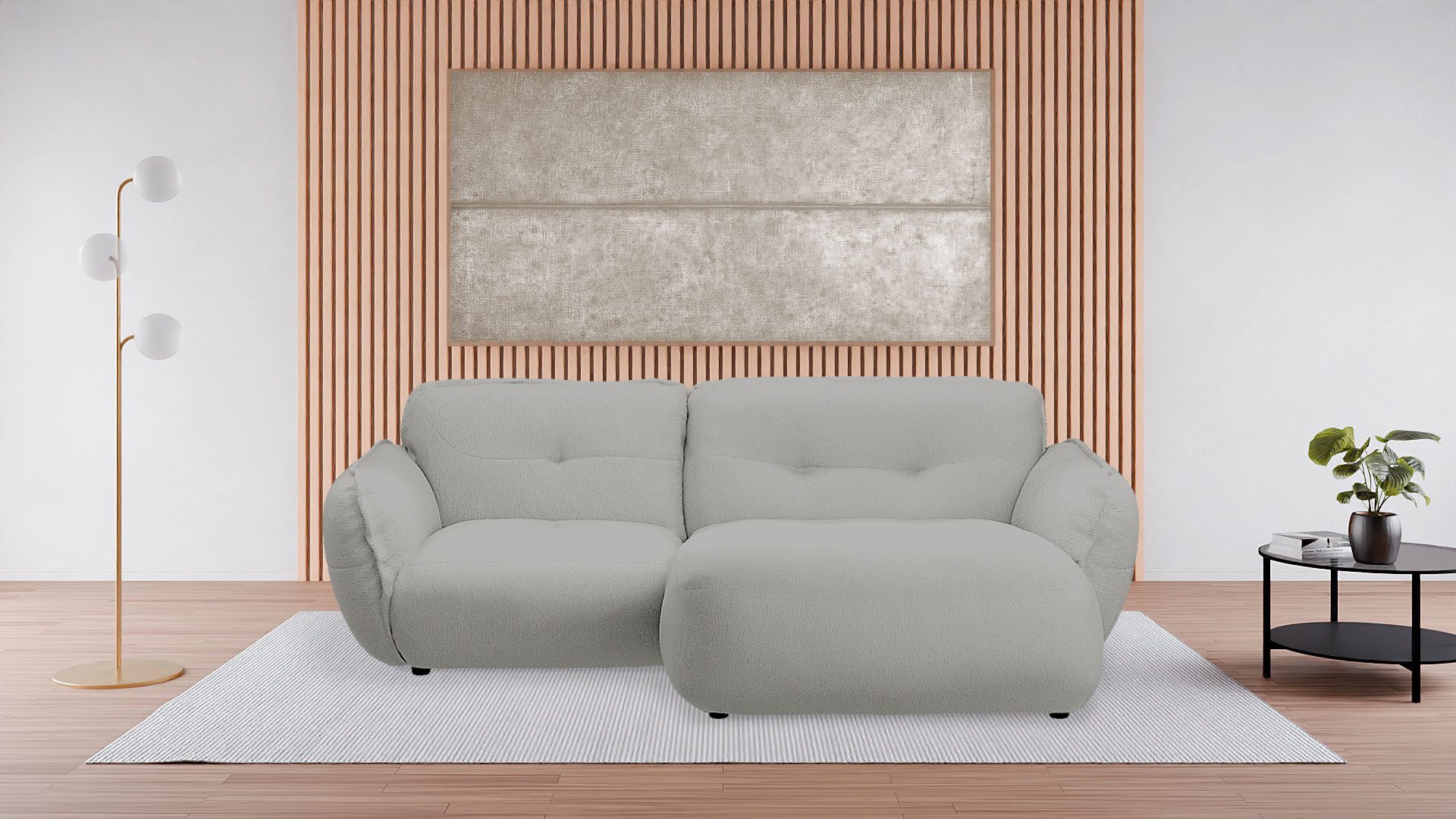 BETYPE Ecksofa Be Fluffy, Softes Sitzgefühl, moderne Kedernaht, hochwertiger Bezug