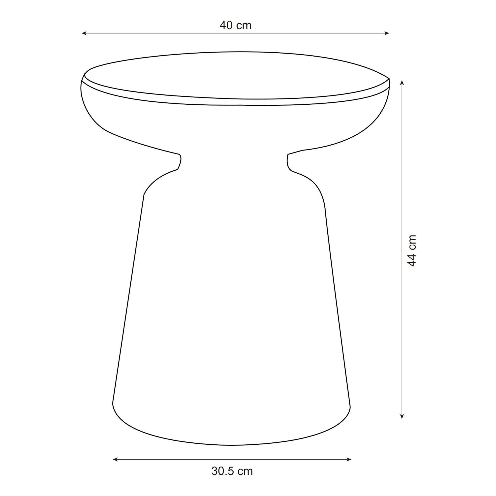 en.casa Beistelltisch, »Posio« Sofatisch 44xØ40 cm Kunststoff rund Pilzform Weiß