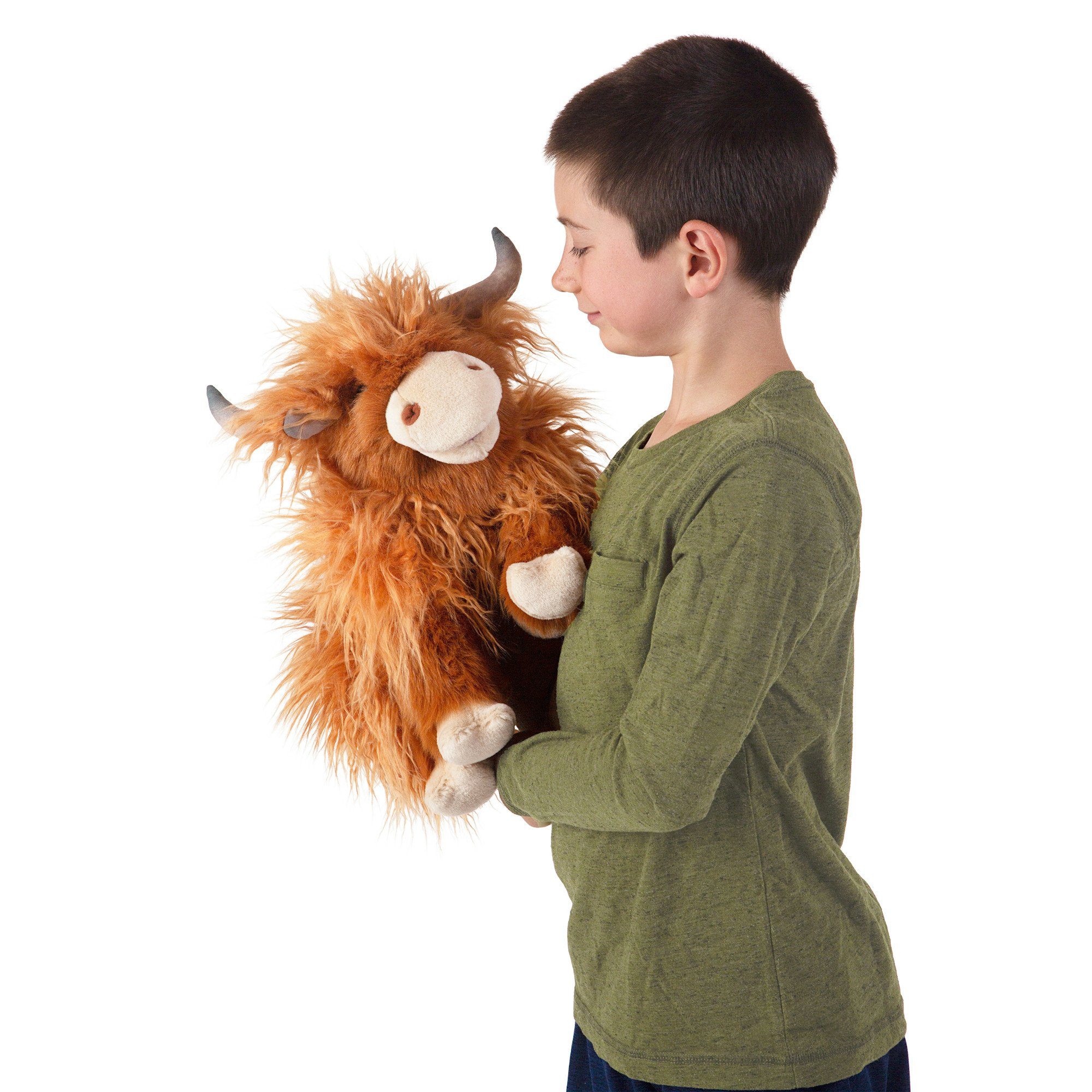 Folkmanis Handpuppen Handpuppe Folkmanis Handpuppe Schottisches Hochlandrind 3167 (Packung)