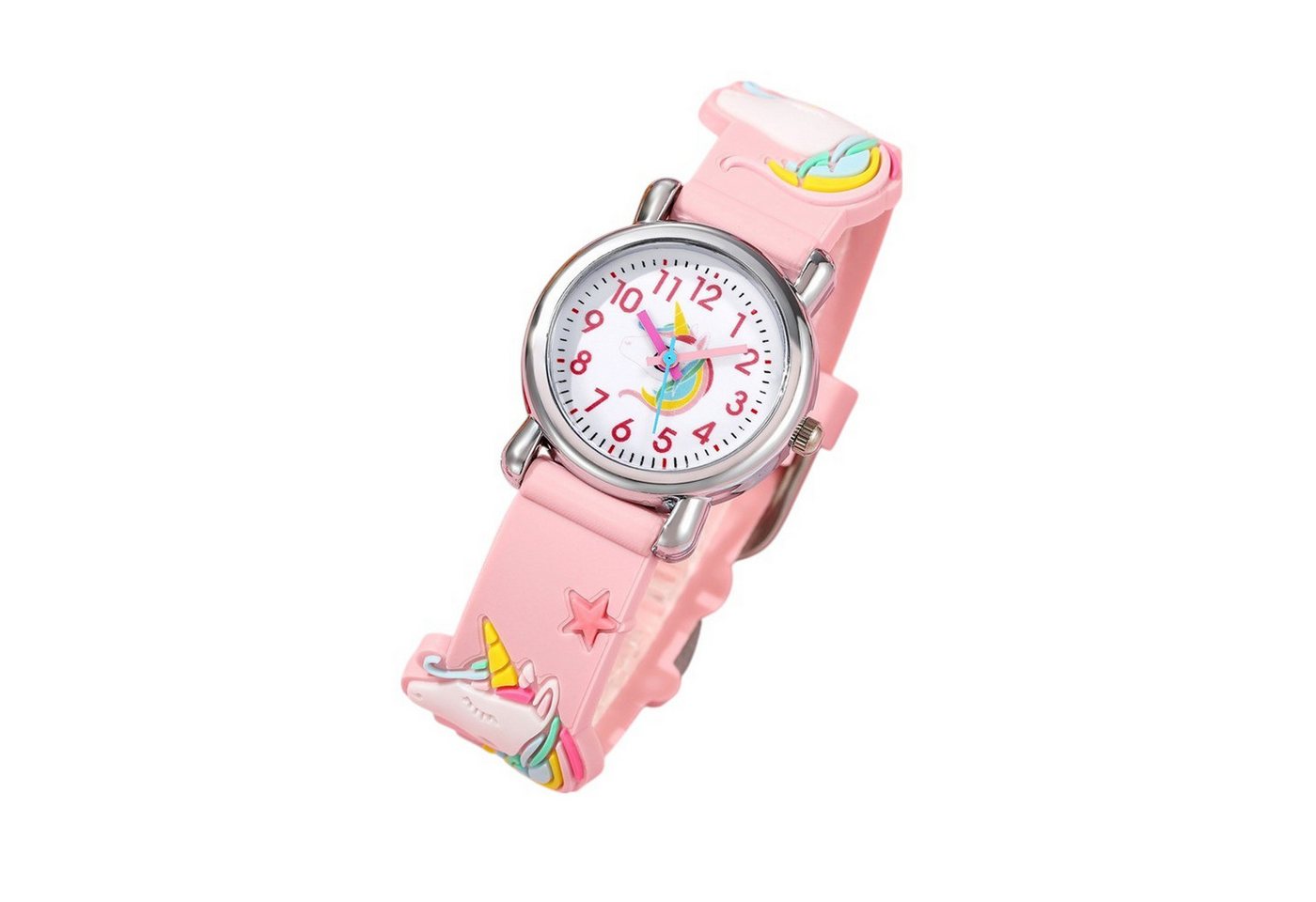 KARMA Quarzuhr Kinderuhr Einhorn rosa od. blau, (Kunststoffuhr, Mädchenarmbanduhr Einhornuhr), Mädchen Uhr Kinderuhr modern