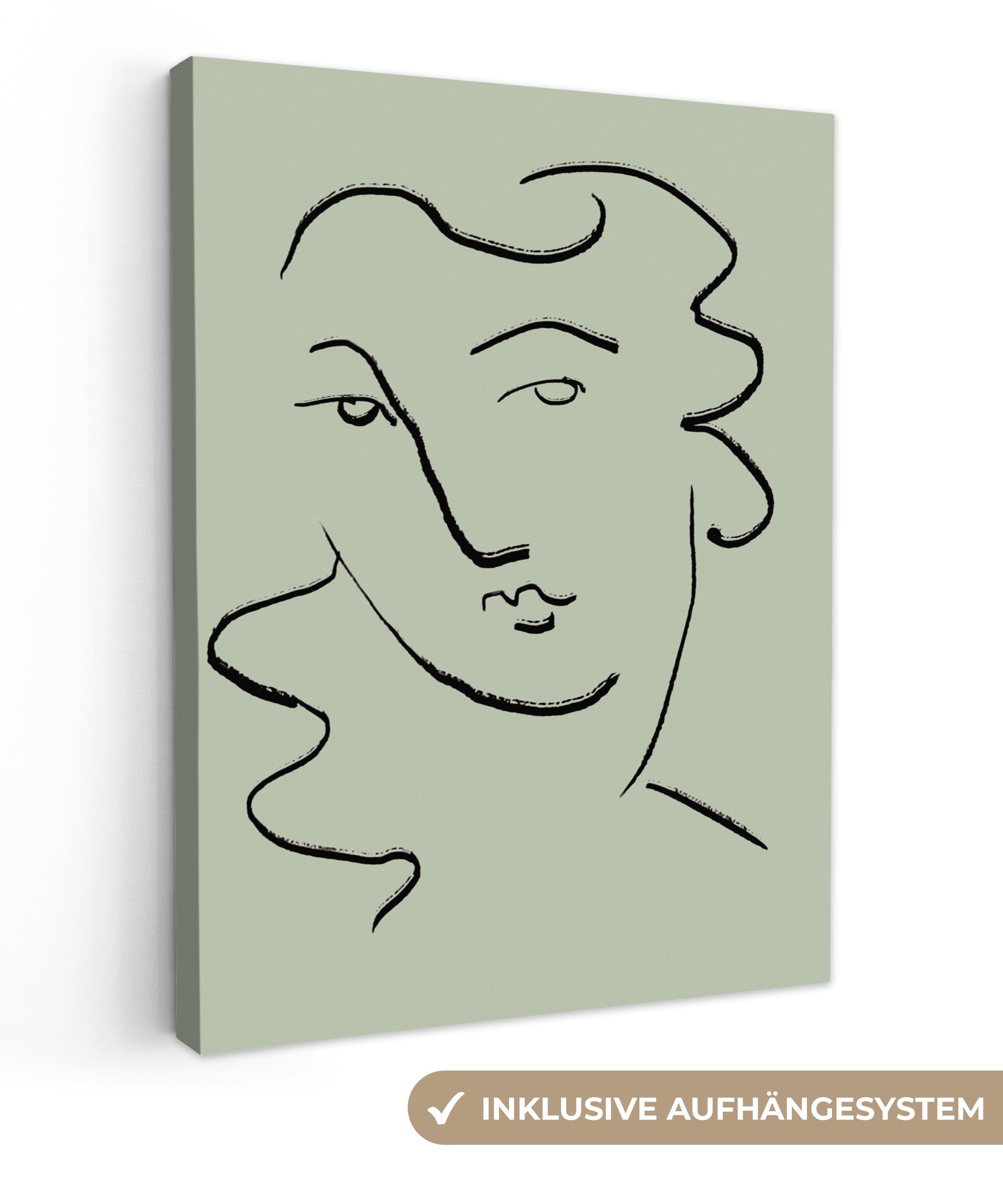 OneMillionCanvasses® Leinwandbild Gesicht - Skizze - günstig online kaufen