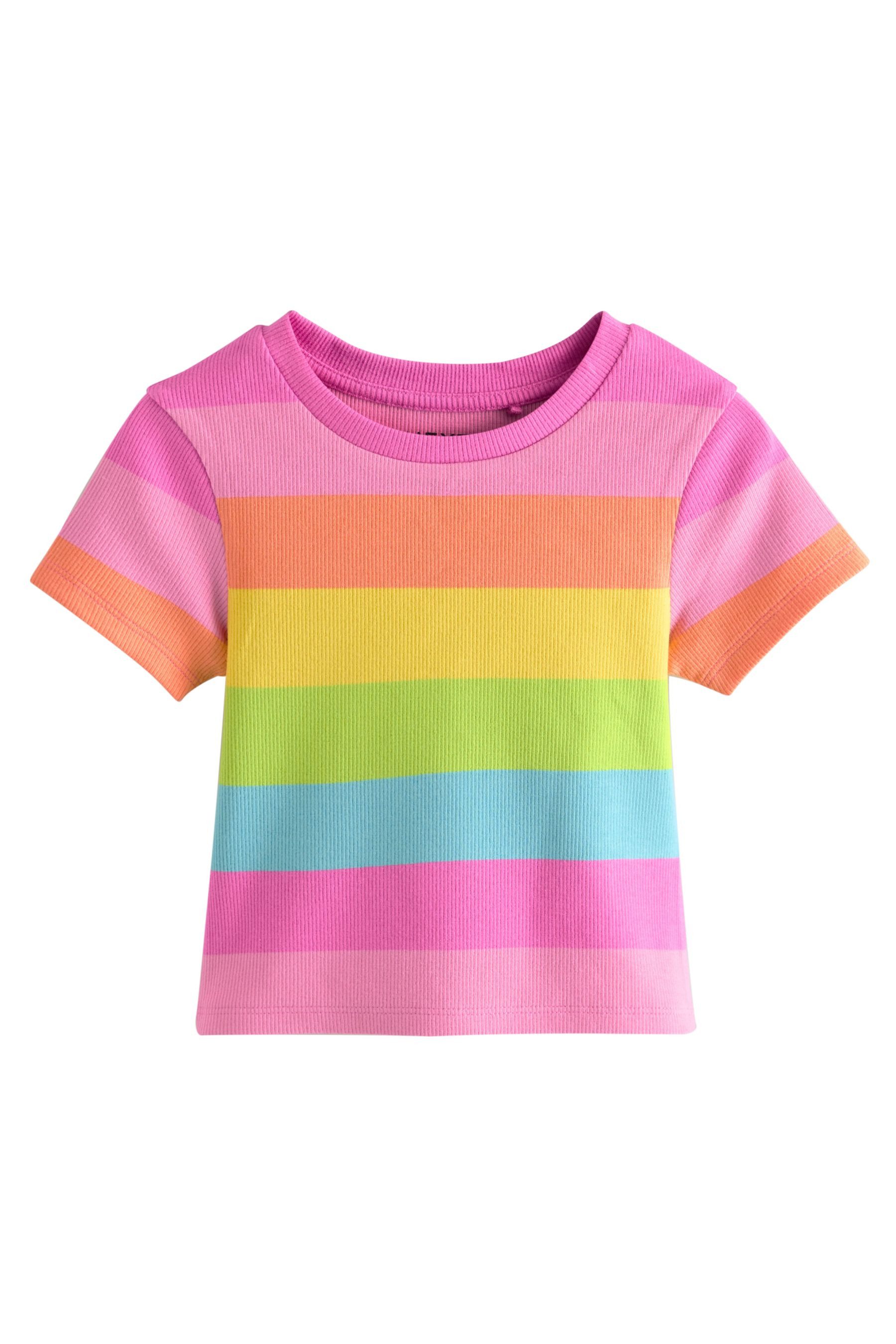 Next T-Shirt Kurzarm-Shirts mit Rippenmuster, 4er-Pack (4-tlg)