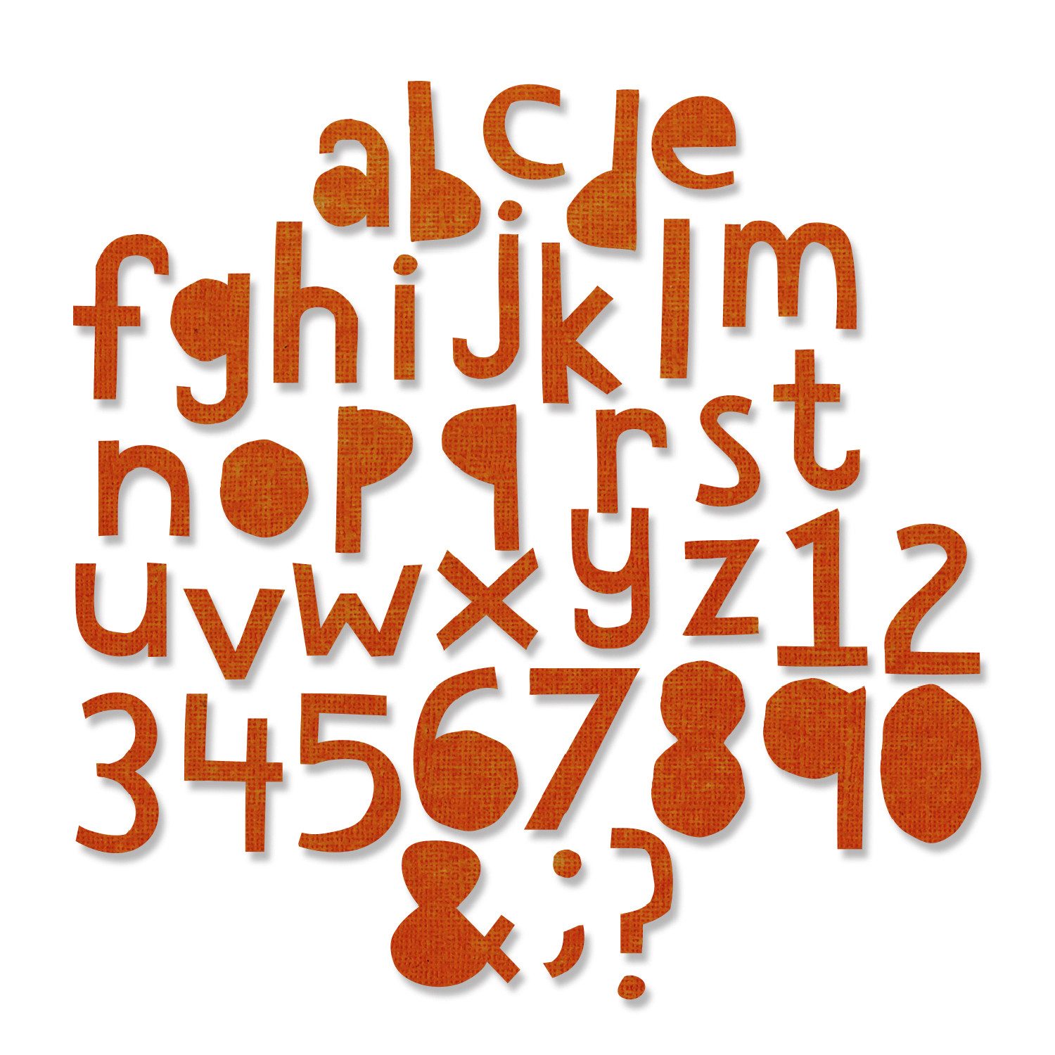 Sizzix Motivschablone Thinlits Stanzschablone Alphanumeric Cutout Lower, 102 Teile