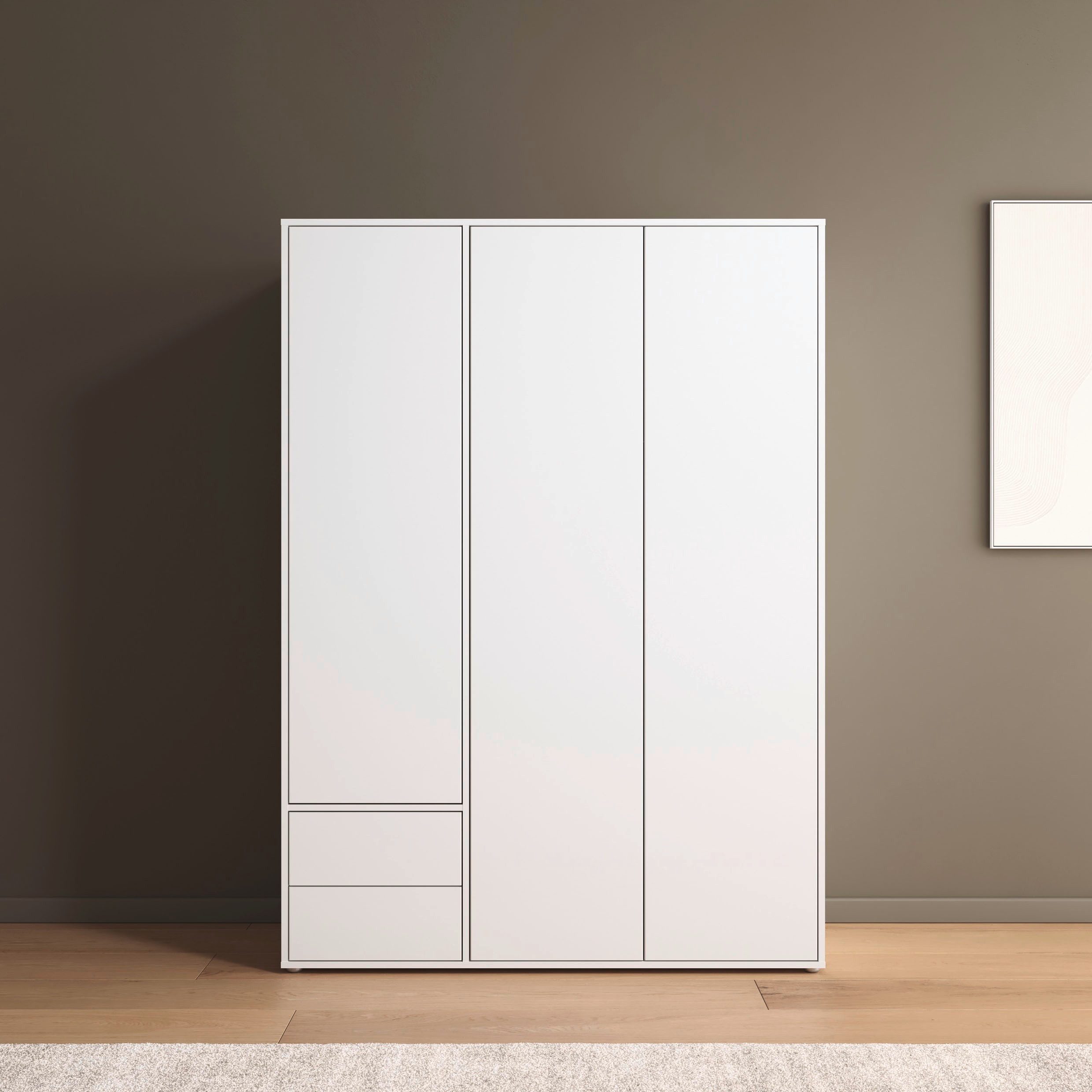rauch Drehtürenschrank Kleiderschrank Schrank Garderobe Wäscheschrank NABILA viel Stauraum (in 3 verschiedenen Ausstattungen BASIC/CLASSIC/PREMIUM) mit 2 Schubladen und Push-to-Open Funktion TOPSELLER MADE IN GERMANY