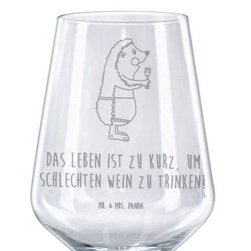 Mr. & Mrs. Panda Rotweinglas Igel Wein - Transparent - Geschenk, Geschenk für Weinliebhaber, Rotwe, Premium Glas, Spülmaschinenfest