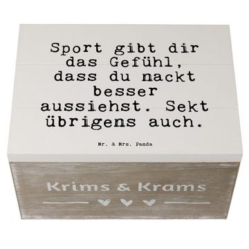 Mr. & Mrs. Panda Dekokiste Sport gibt dir das... - Weiß - Geschenk, nackt, Sprüche, Holzkiste, K (1 St)