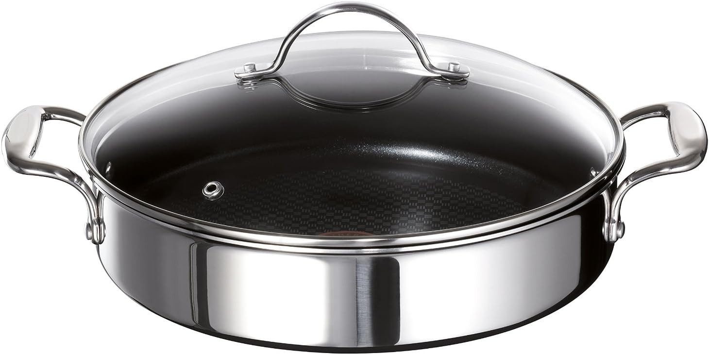 Tefal Servierpfanne Jamie Oliver Induction Servierpfanne 25cm, mit Deckel, (1-tlg), Edelstahl, Induktionsboden