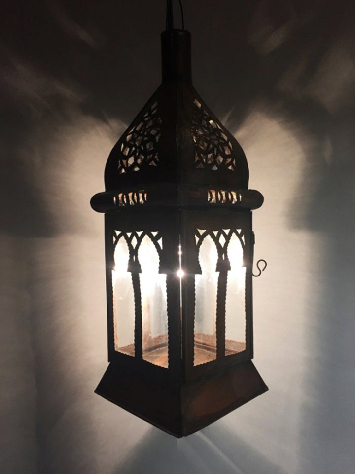 Marrakesch Orient & Mediterran Interior Deckenleuchte Mediterrane Deckenlampe Badra Klar - 37cm, Handarbeit