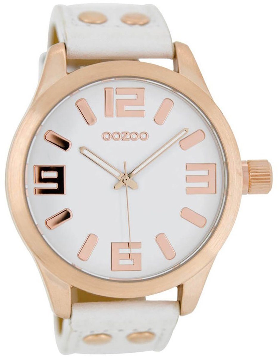 OOZOO Quarzuhr »UOC1150 Oozoo Armbanduhr Damen rosegold«, Damenuhr rund,  extra groß (ca. 46mm), Lederarmband, Fashion-Style online kaufen | OTTO