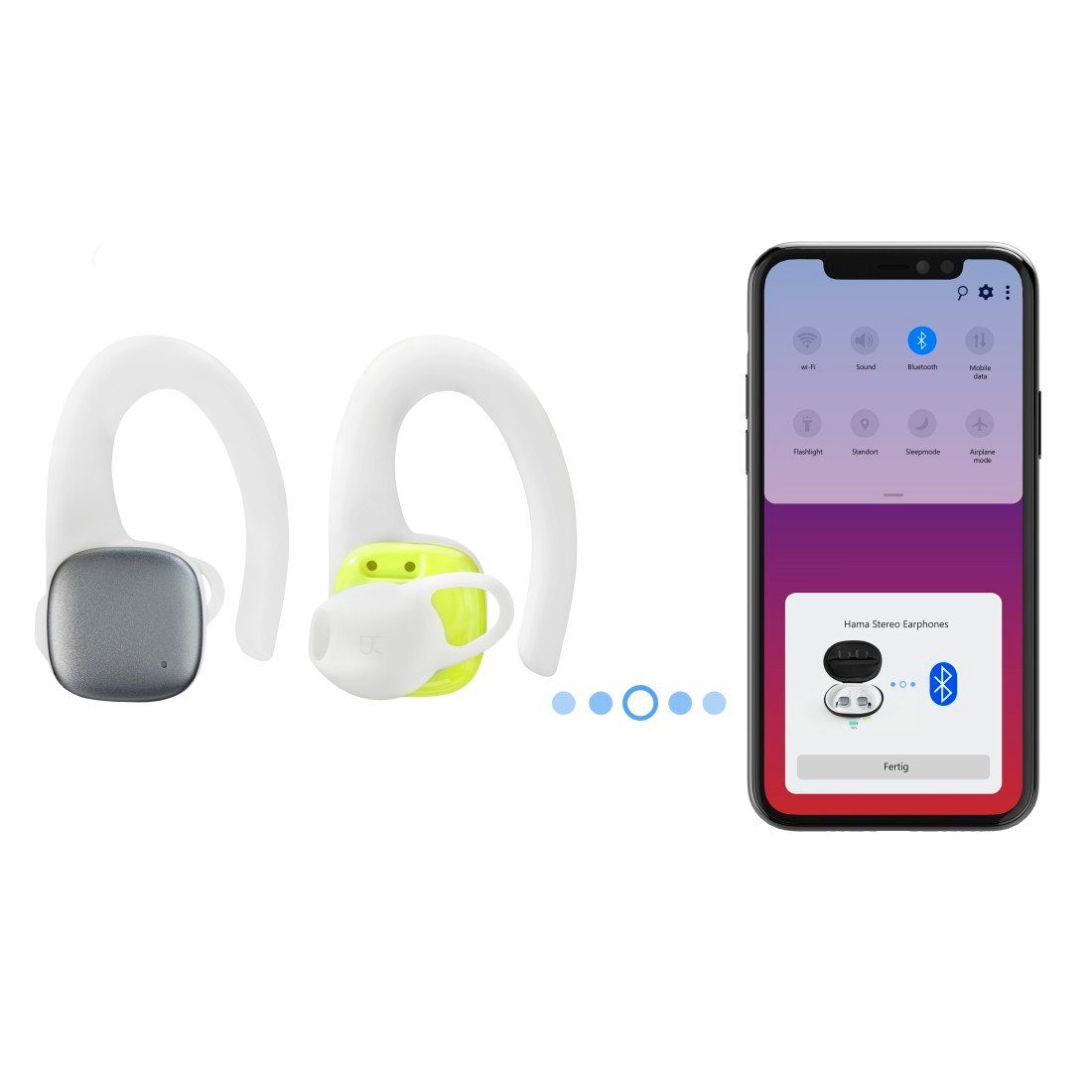 Google AVRCP Headset, Bügel Hama Bluetooth weiß-gelb In-Ear Sport den HFP, und Siri, Wireless, 10m) HSP, Bluetooth Bluetooth, SPP, Mikrofon, (Freisprechfunktion, für Sprachsteuerung, Bluetooth, schweißressistent, A2DP Bluetooth-Kopfhörer und True Assistant, mit für Anrufe Steuerung Kopfhörer kabellos, Reichweite Wireless integrierte Musik,