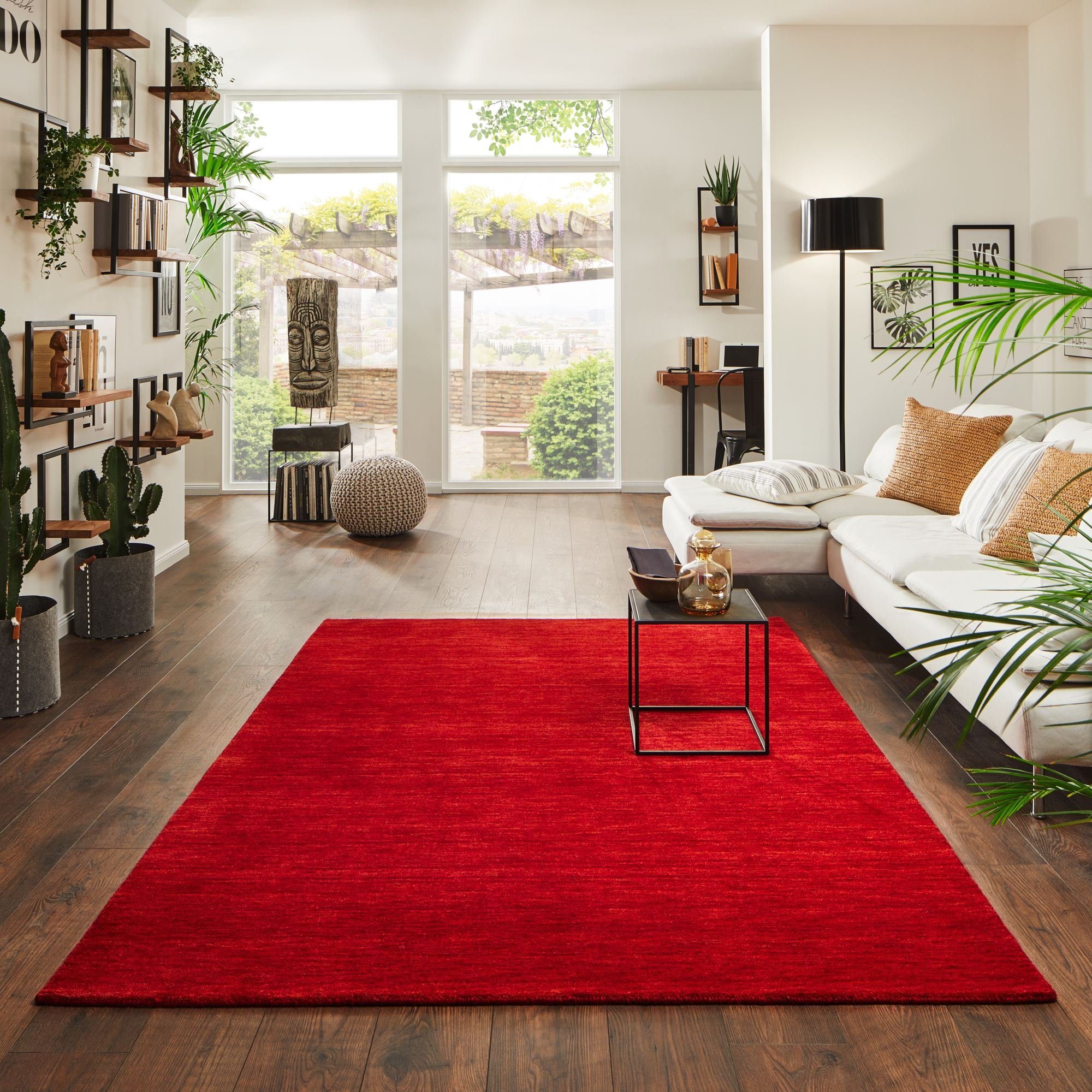 Steffensmeier Wollteppich Jaipur, Rechteckig, Gabbeh Teppich, handgeknüpft günstig online kaufen