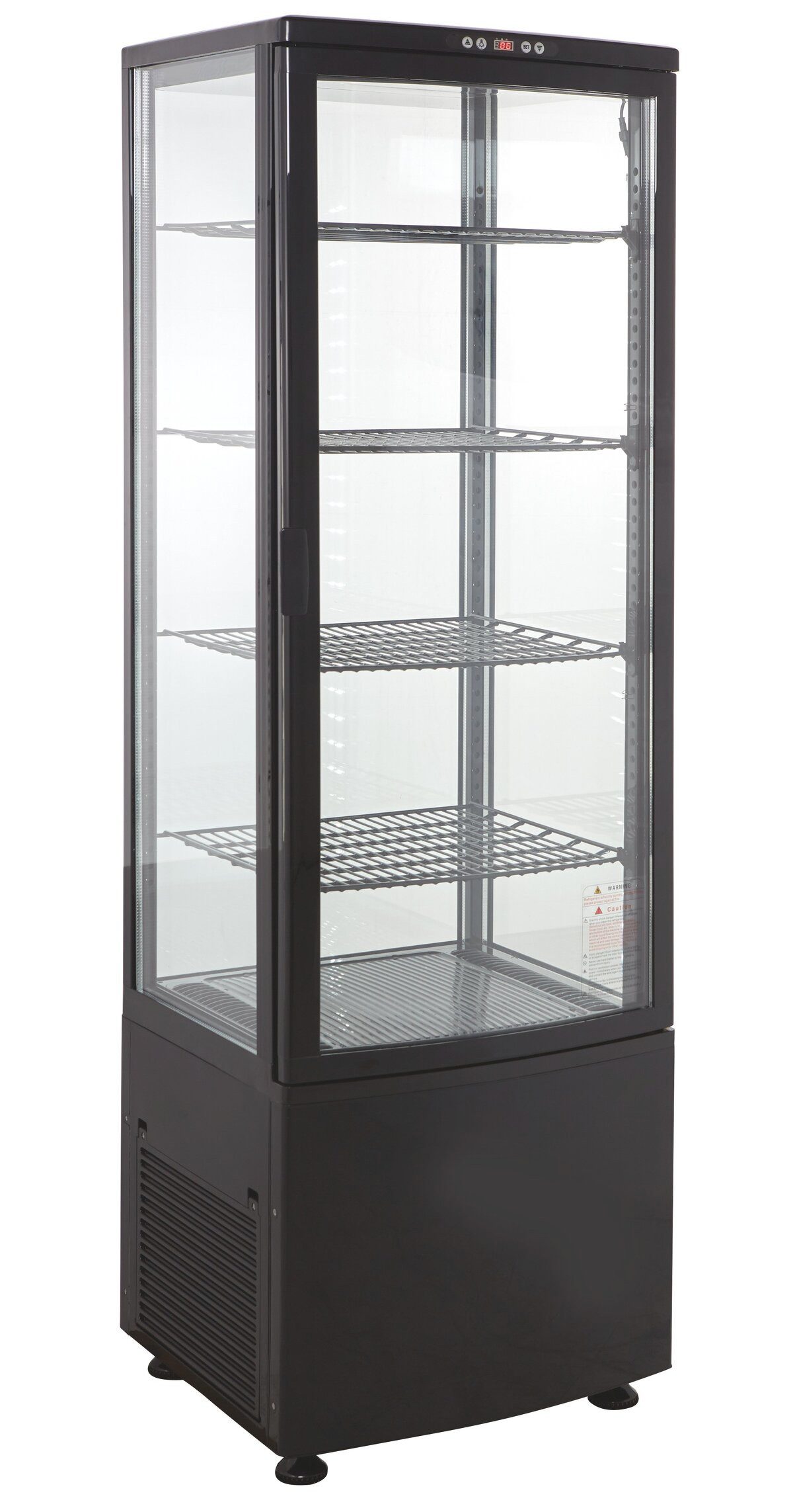GastroHero Kühlschrank Kühlvitrine 235 L - LED mit Glastür I abschließbar KV-235S, 169 cm hoch, 51.7 cm breit