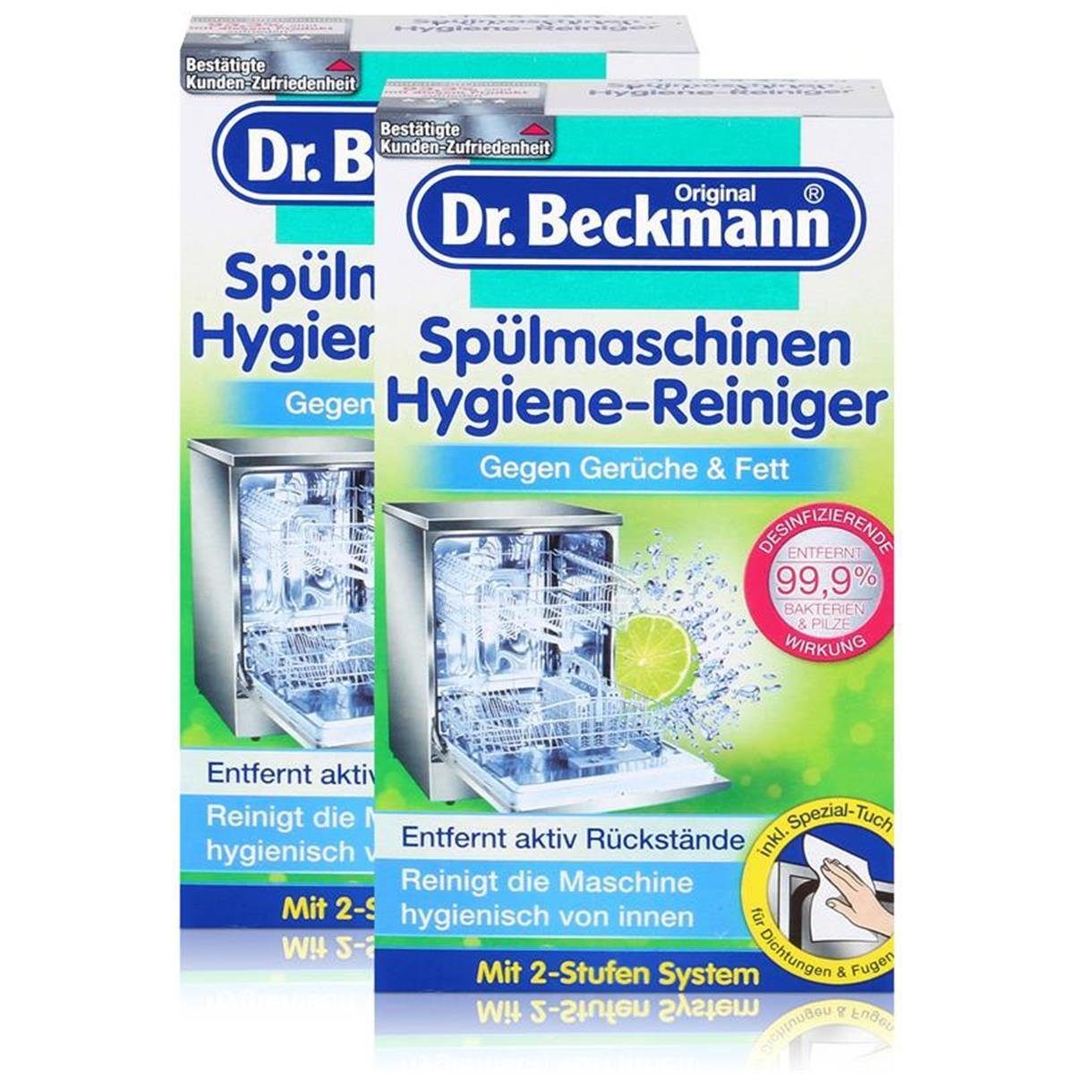 Dr. Beckmann 2x Dr. Beckmann Spülmaschinen Hygiene-Reiniger 75g – Entfernt aktiv Rü Spülmaschinenreiniger