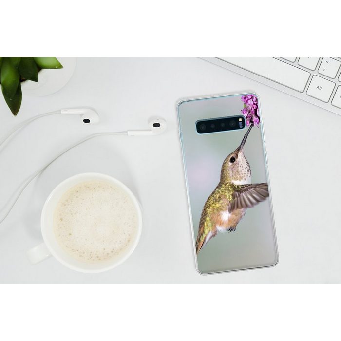 MuchoWow Handyhülle Kolibri - Vögel - Pflanze Phone Case Handyhülle Samsung Galaxy S10+ Silikon Schutzhülle FN11375