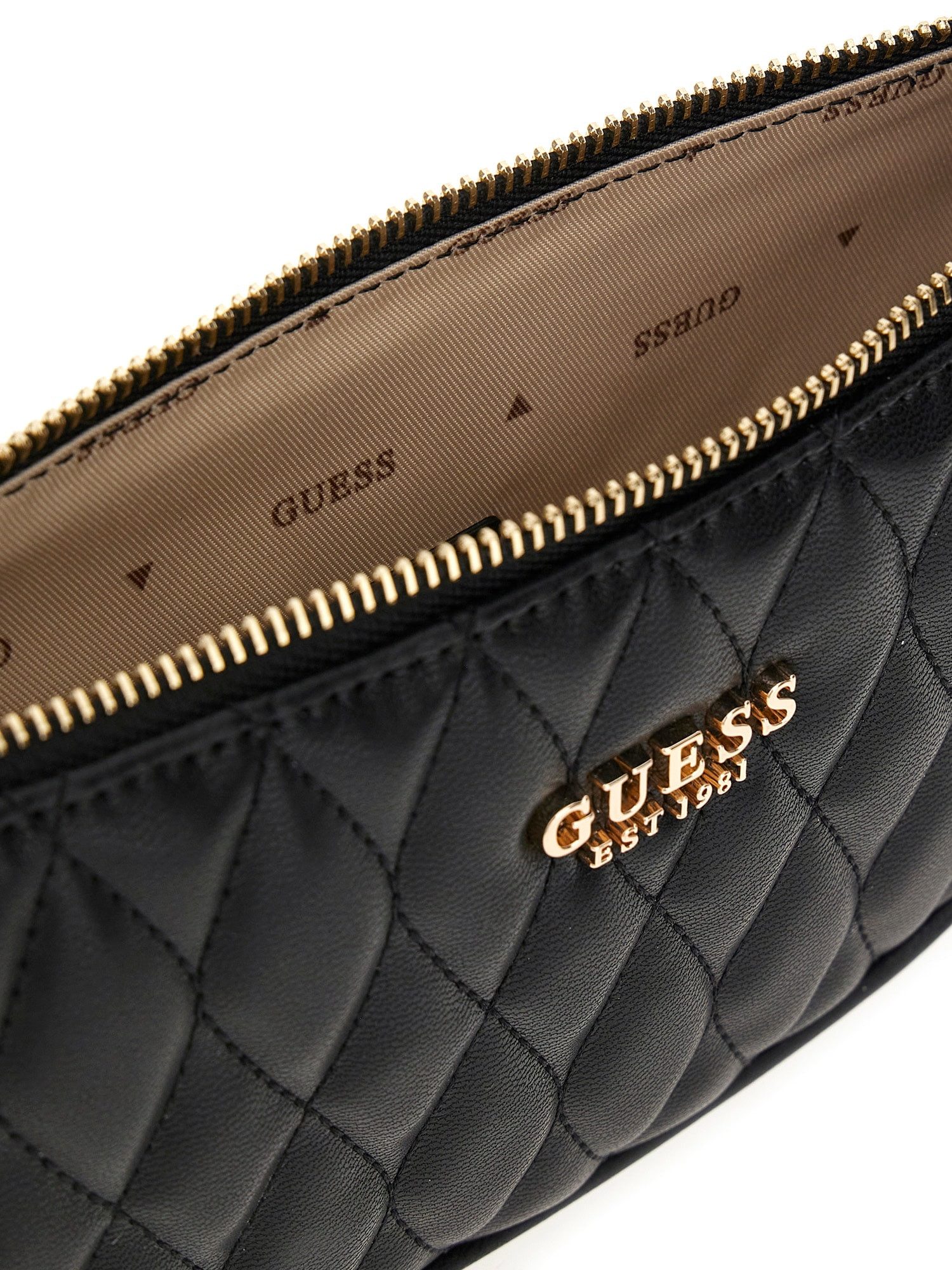 Guess Umhängetasche HWQG8122720 VALLA MINI TOP ZIP SHLDR BAG Woman Schultertasche (Stück, 1), Logoschriftzug