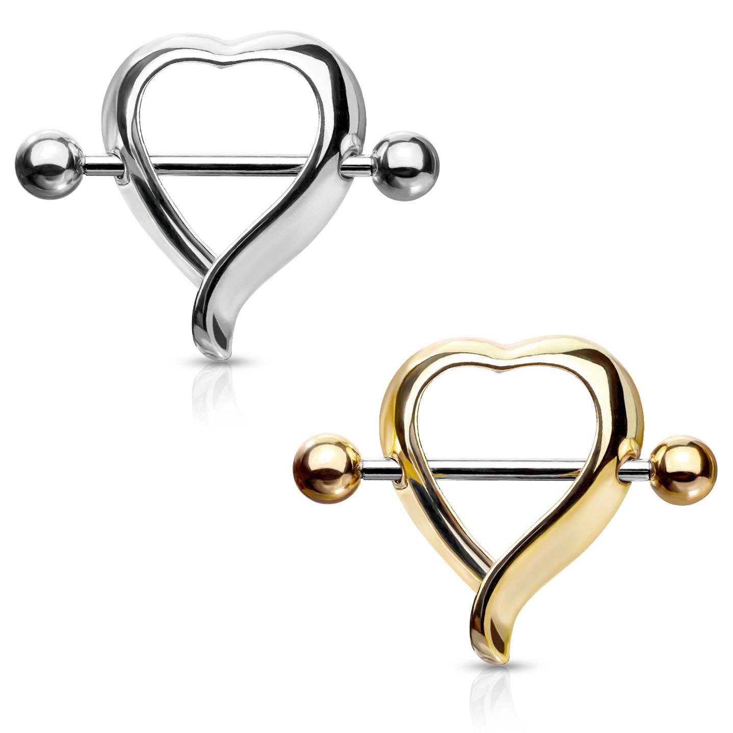 viva-adorno Brustwarzenpiercing Brustpiercing Herz Nippelpiercing Barbell S günstig online kaufen