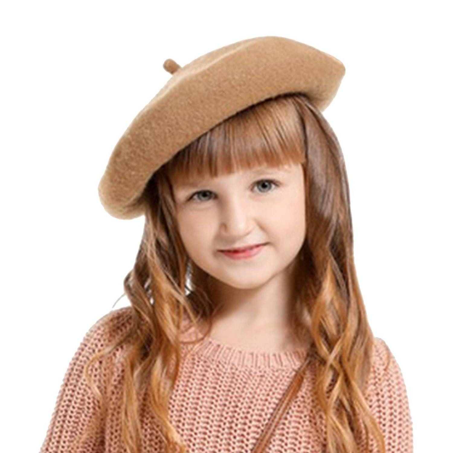 LuxusKollektion Baskenmütze Baskenmütze Mädchen Wolle Khaki Einheitsgröße (1-St)