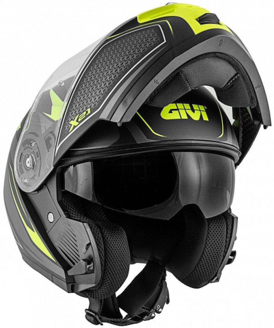 GIVI Motorradhelm X.21 Challenger Shiver Klapphelm, Sonnenvisier, Pinlock, Klapphelm, Herausnehmbares Innenfutter