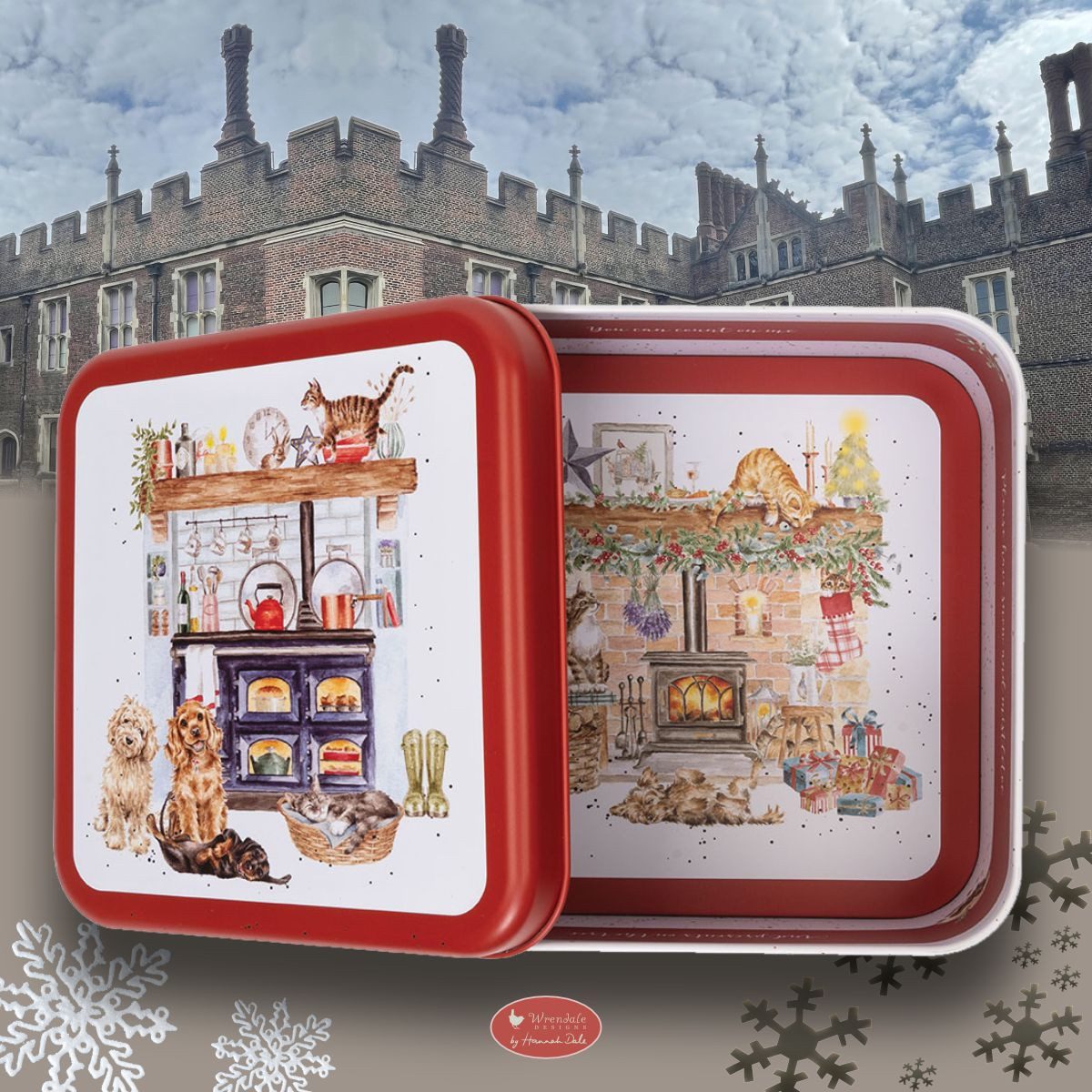 Wrendale Keksdose Wrendale Designs festliche Keksdose X-Mas Country Kitchen, Weißblech, (Stück), Design von Hannah Dale