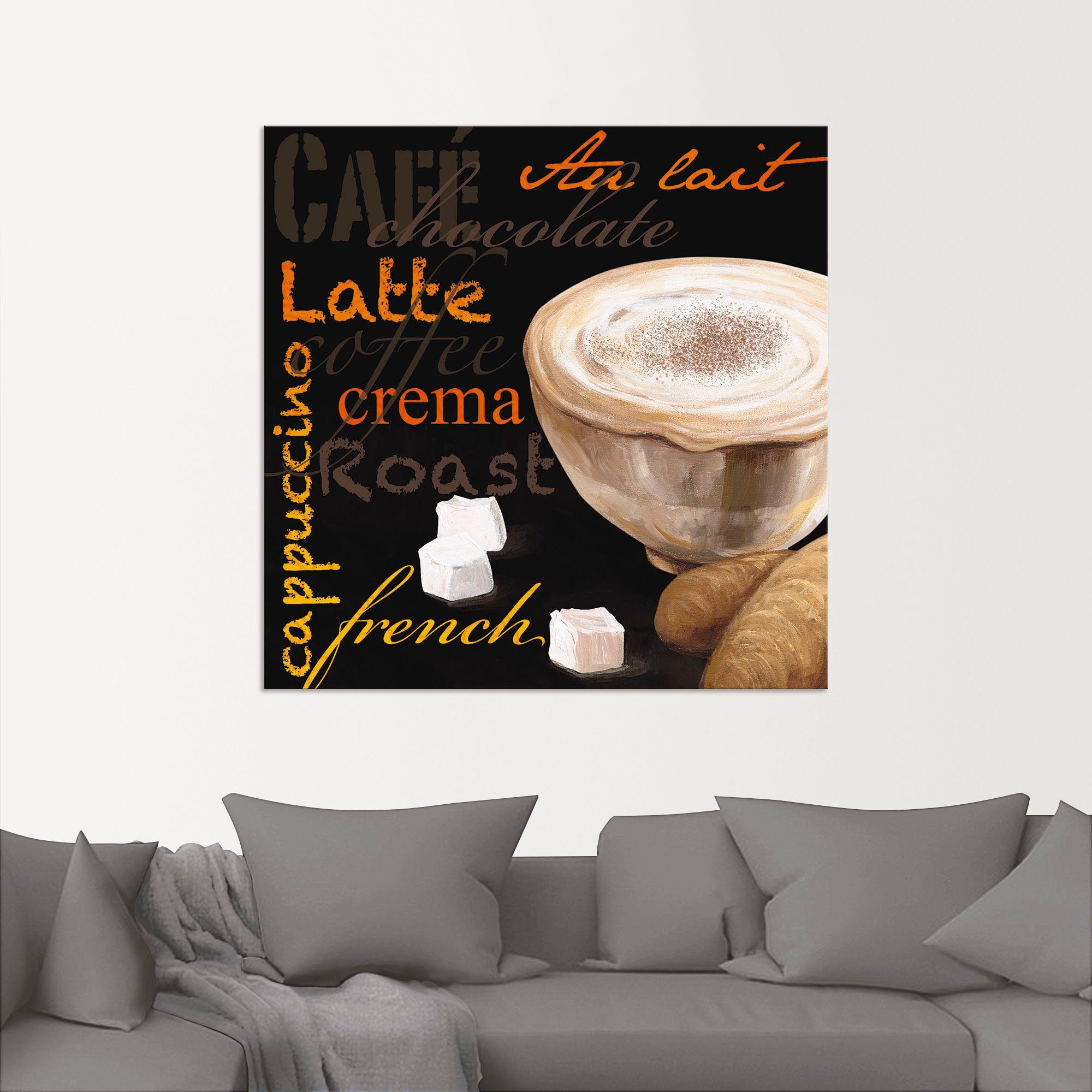 oder Größen Leinwandbild, Alubild, - Wandbild versch. Bilder als Cappuccino (1 Poster St), Kaffee, Wandaufkleber Artland Kaffee in