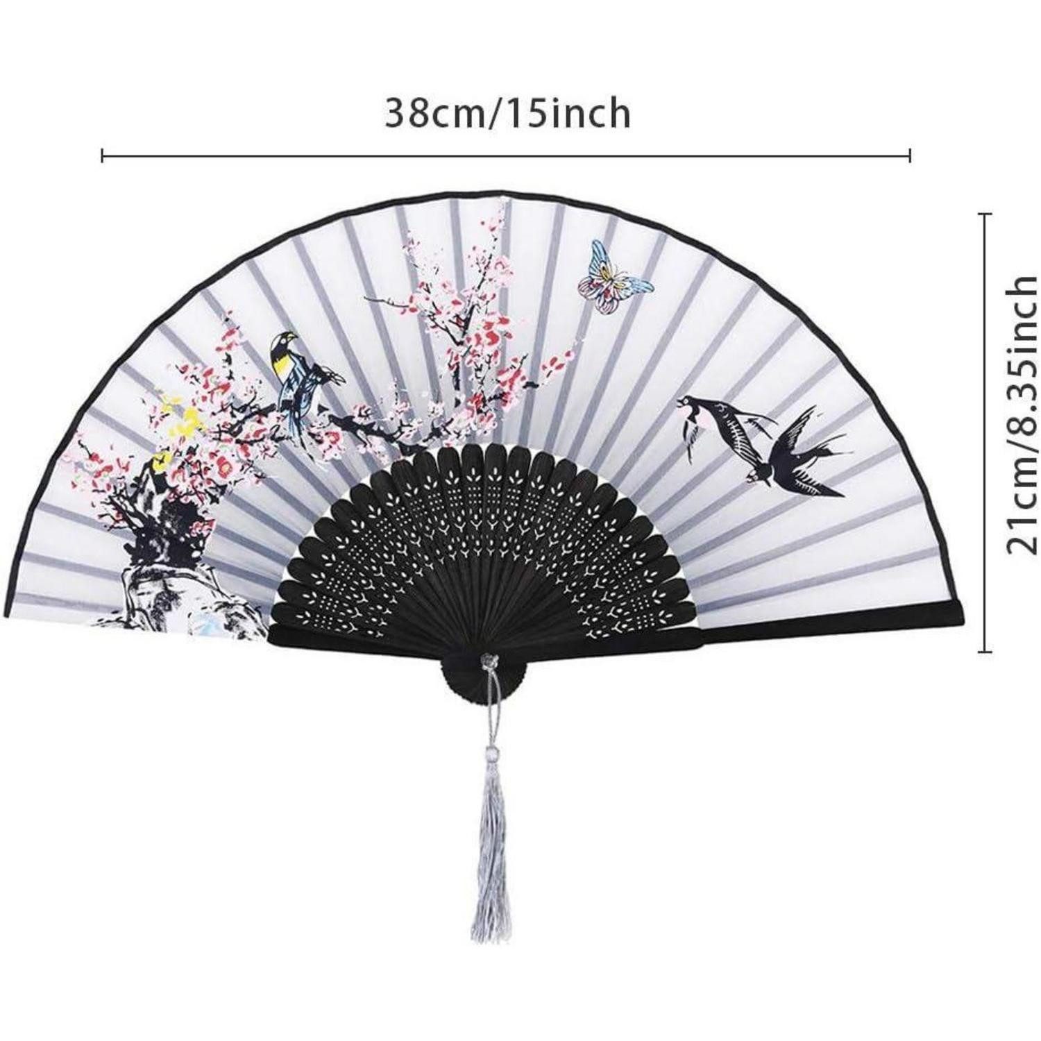 LuxusKollektion Eiertrenner Faltbare Handfächer Damen Holz Bambus Chinesischer Stil 4er Set