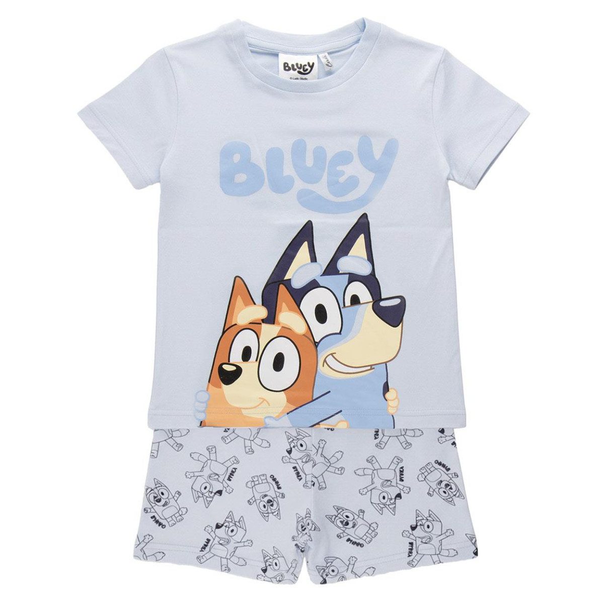 Bluey Pyjama - Kinder Nachtwäsche Kurzarm Sommer Schlafset Baumwolle (2 tlg)