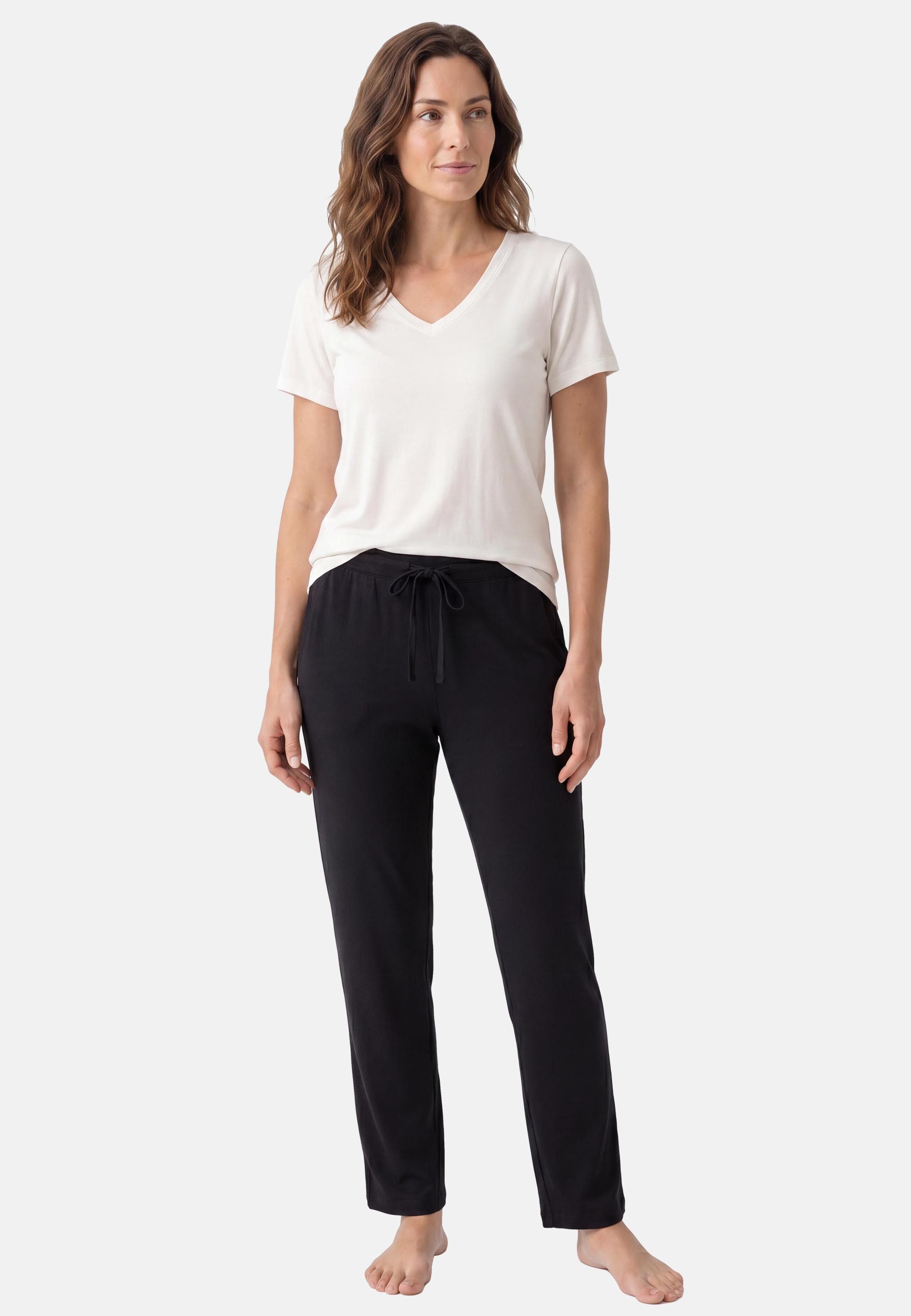 Schiesser Pyjama Mix & Relax (Set, 2 tlg) Schlafanzug - Atmungsaktiv - Set aus T-Shirt und langer Hose