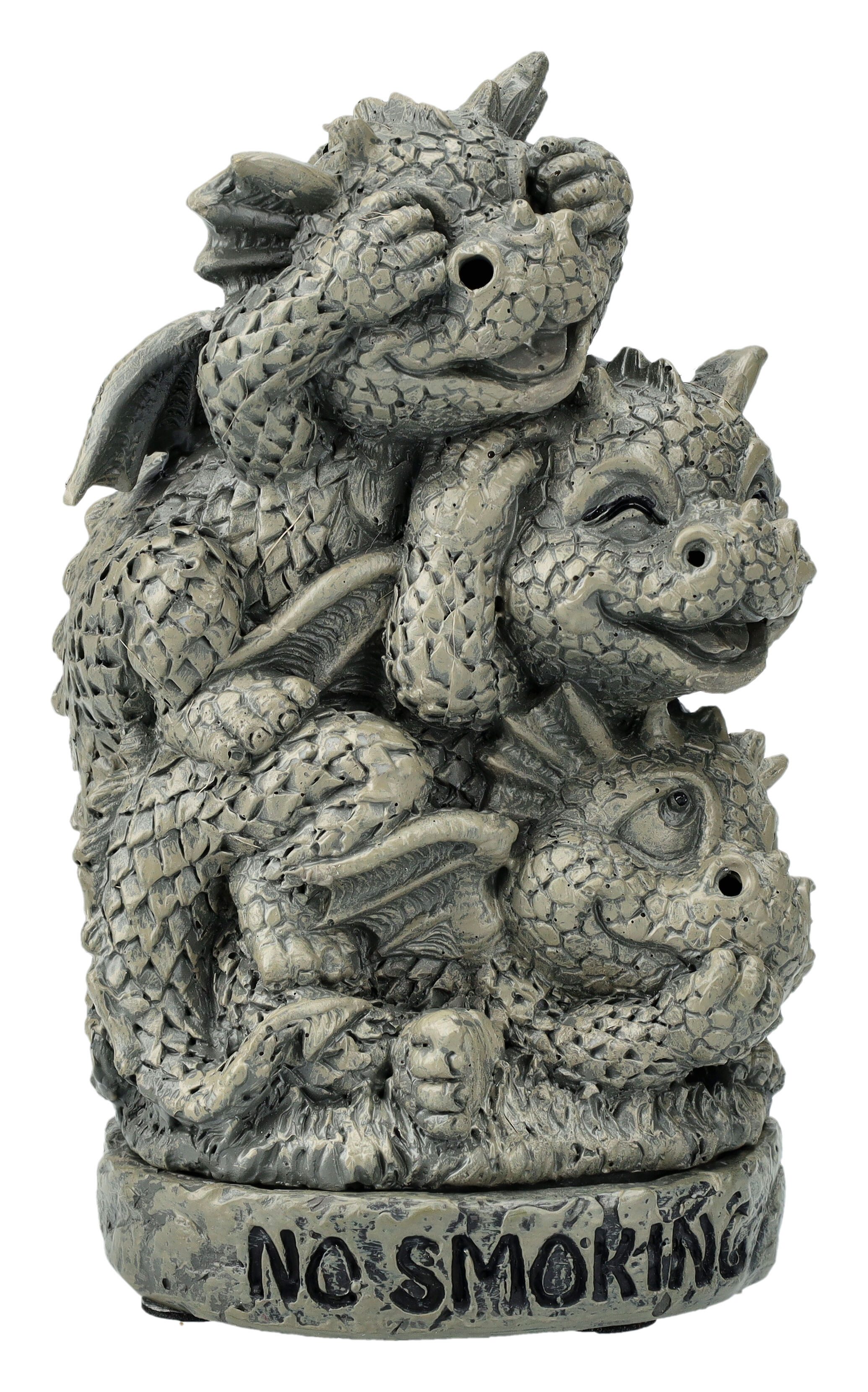 Figuren Shop GmbH Räuchermännchen Пахощі конусиhalter - Lustige Drachen „No Smoking" - Räuchermännchen