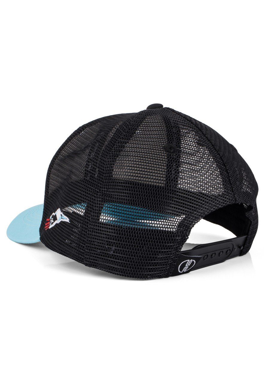 Blackskies Baseball Cap Traditional Tattoo Trucker Cap Panther Weiß-Schwarz-Blau