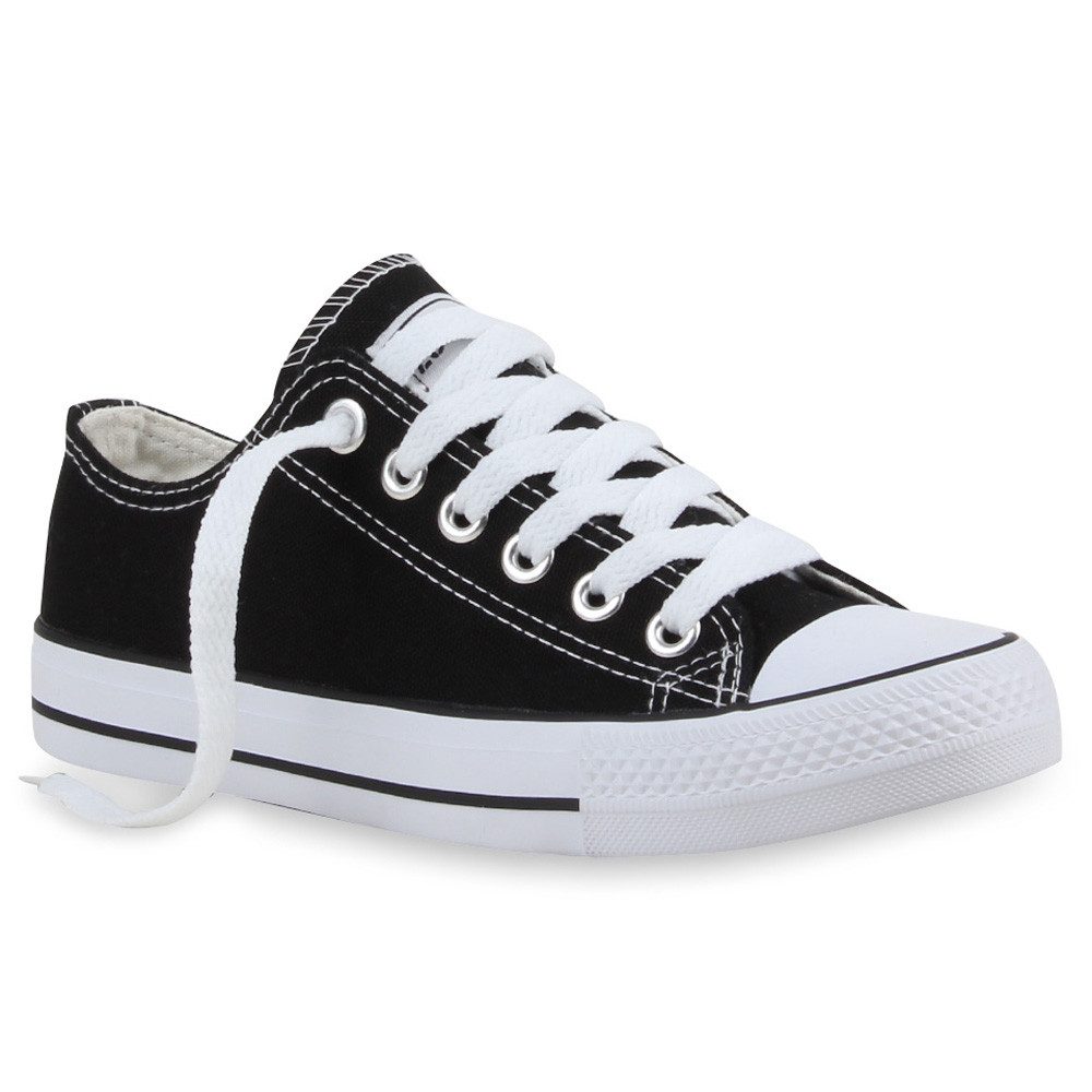VAN HILL 94237 Sneaker Damen Sneaker Low Canvas Freizeitschuhe Schnürer Basic Sportschuhe
