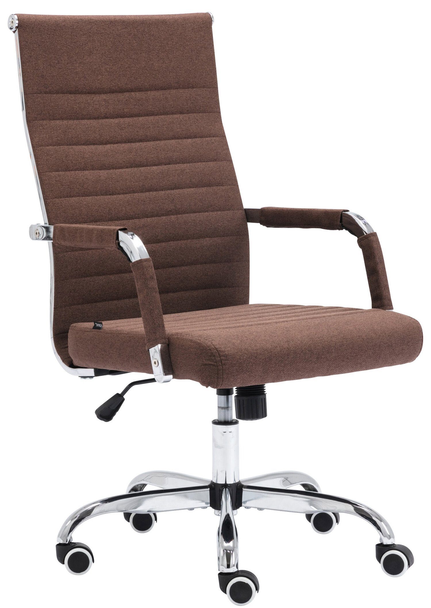 braun chrom (Schreibtischstuhl, Chefsessel, und TPFLiving Gestell: Sitzfläche: Drehstuhl, höhenverstellbar Metall bequemer Amadeus Bürostuhl - drehbar 360° XXL), Rückenlehne - Stoff mit Bürostuhl