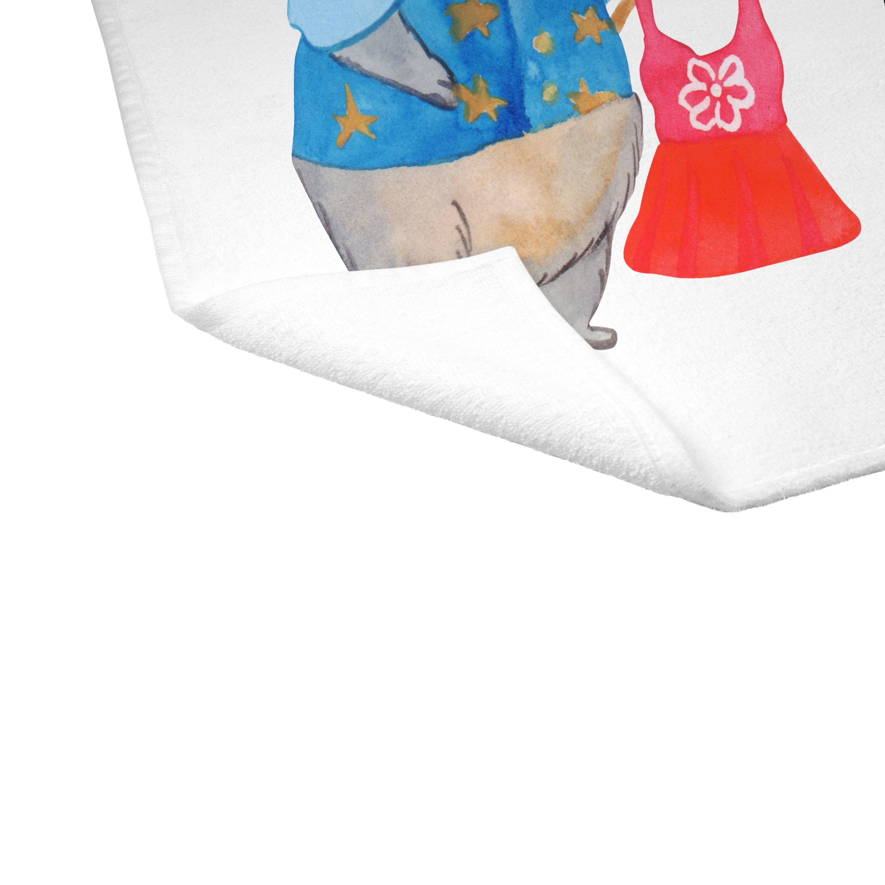 Mr. & Mrs. Geschenk, mit Handtuch (1-St) Sport - Panda Modeverkäuferin - Weiß Herz S, Fashion Handtuch