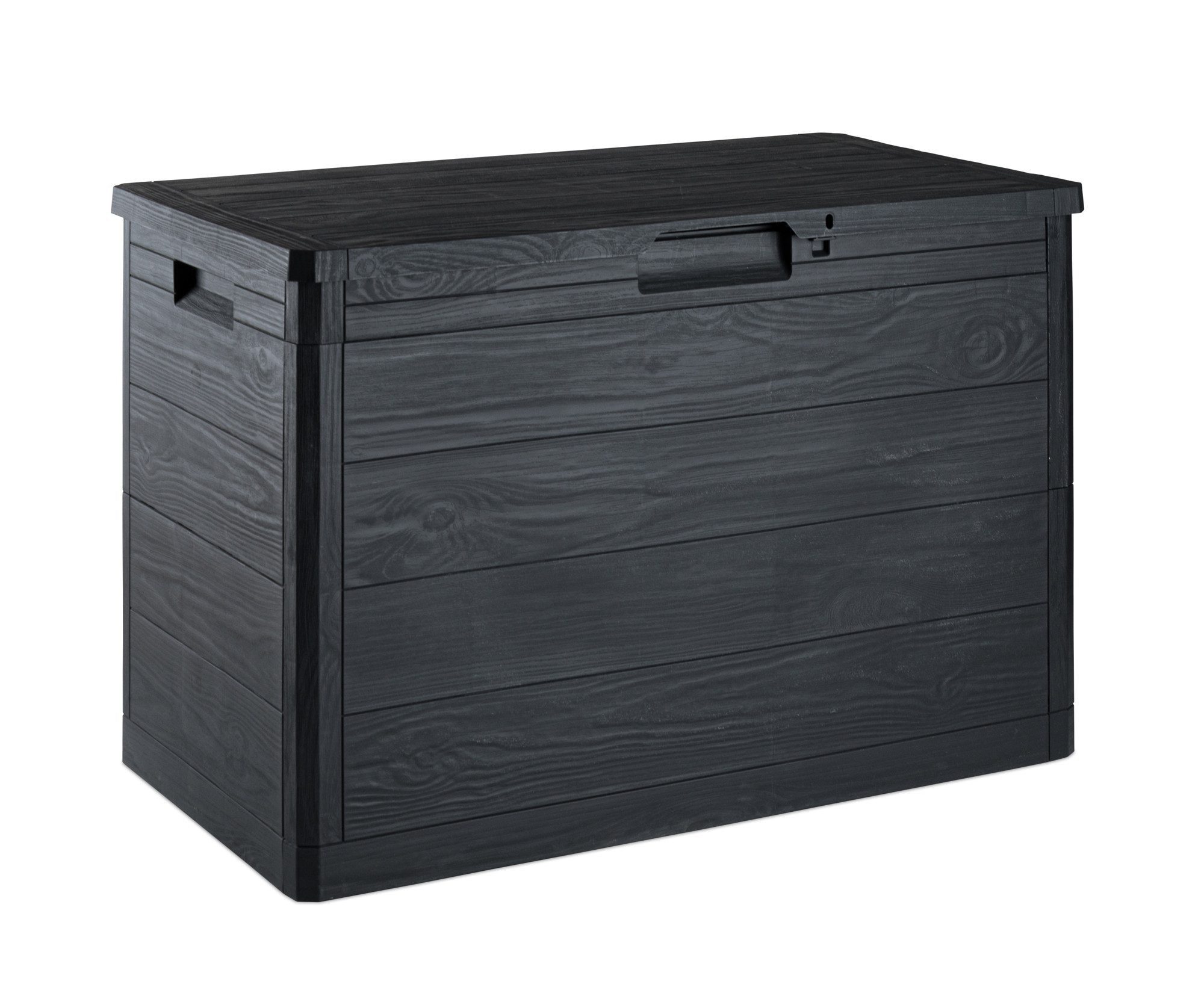 ONDIS24 Kissenbox Gartenbox Terrassenbox Woody's 160L Holzoptik, abschließbar, UV-Schutz