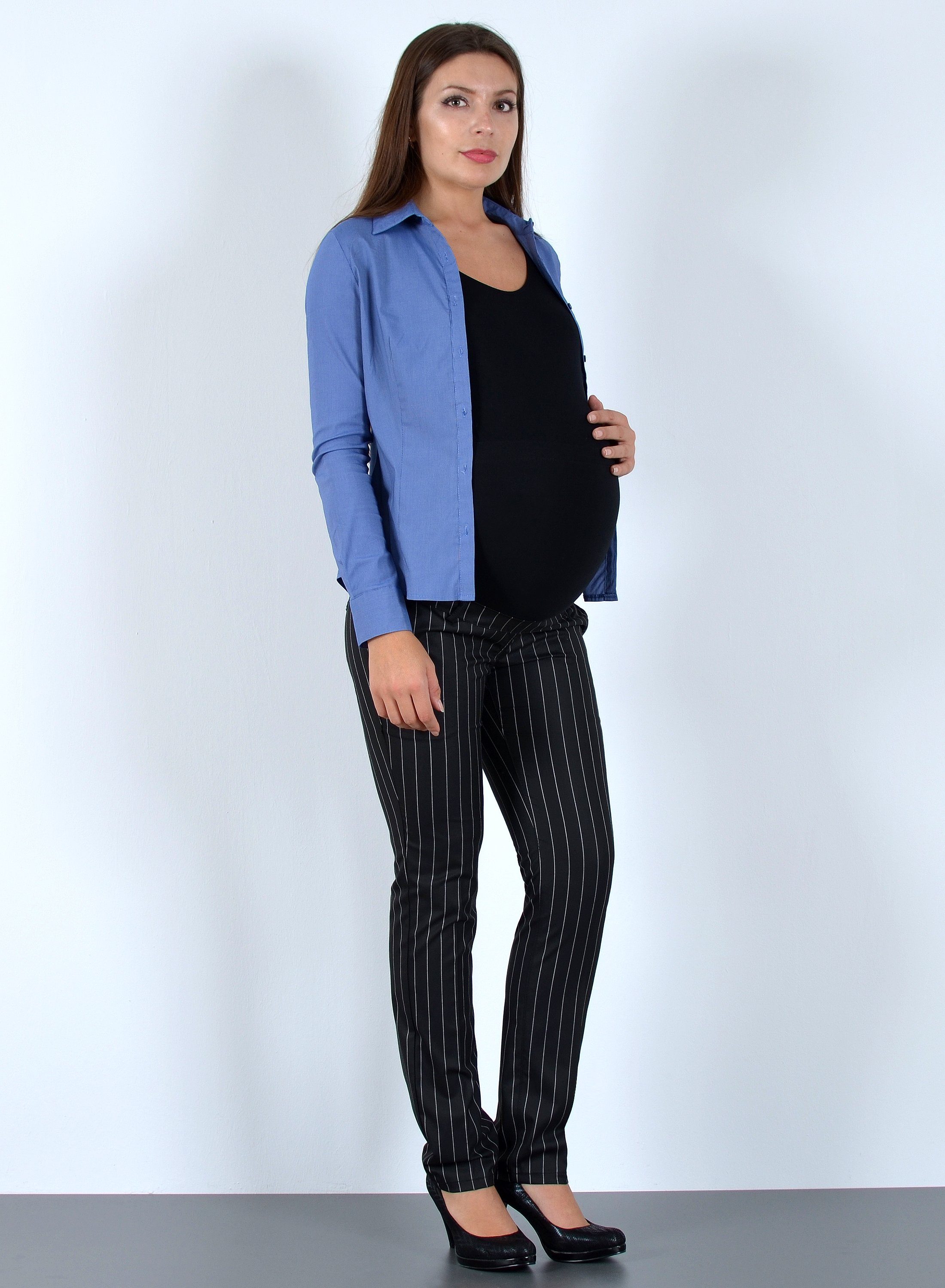ESRA Umstandshose J490 Umstandsmode Hose Damen Stretch Schwangerschaftshose elastischer Bund – Bild 2 von 3