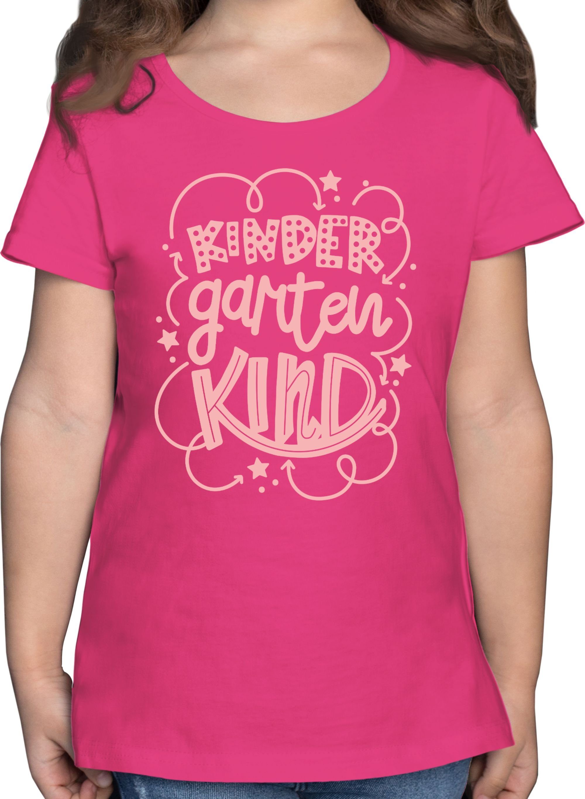 Fuchsia T-Shirt Kindergartenkind Hallo Shirtracer rosa Kindergarten 2