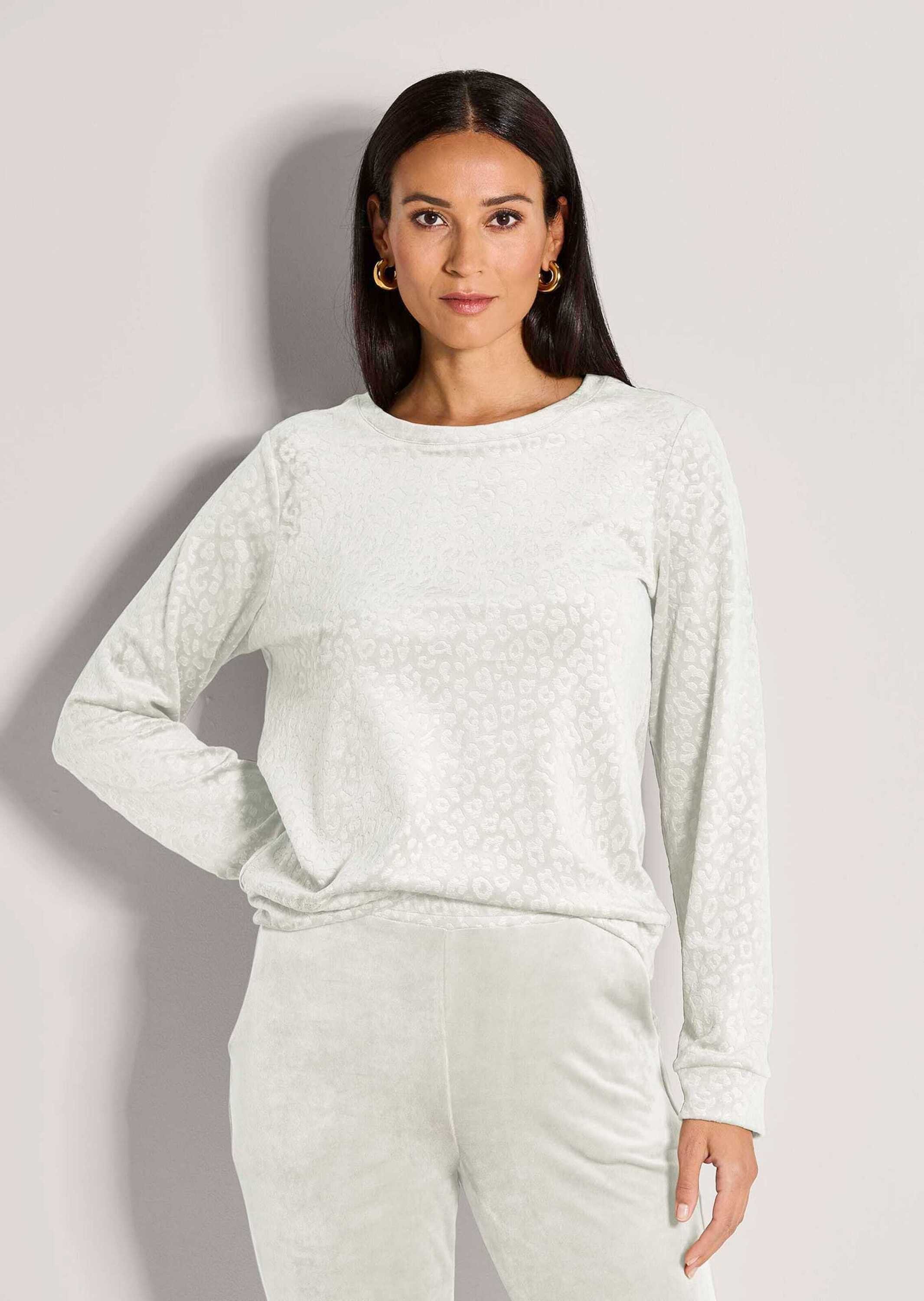 MADELEINE Langarmshirt Langarm Animal-Print Pullover Rundhalsshirt mit elas günstig online kaufen