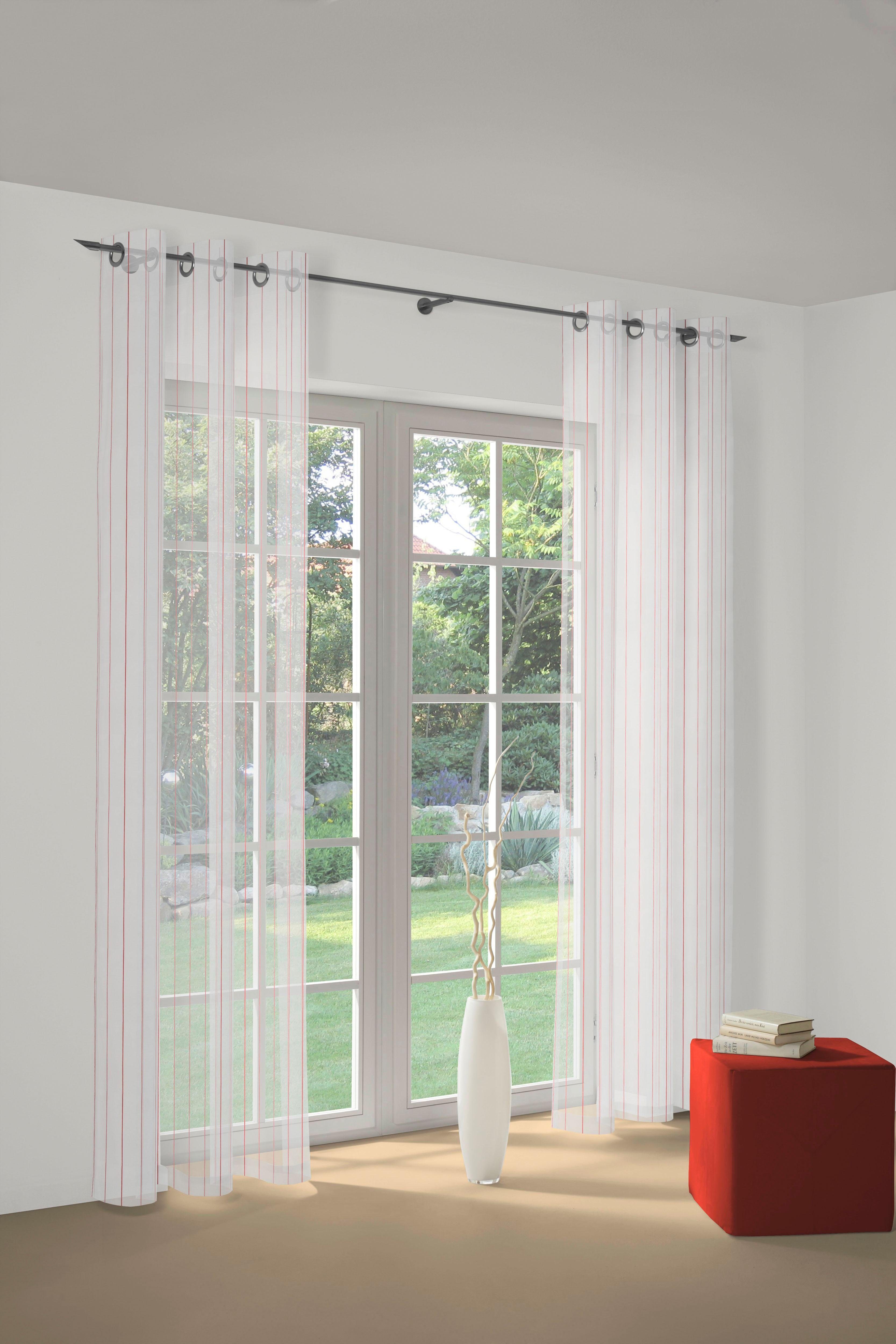 Wirth Gardine 7227 (1 St), Ösen, halbtransparent, Store