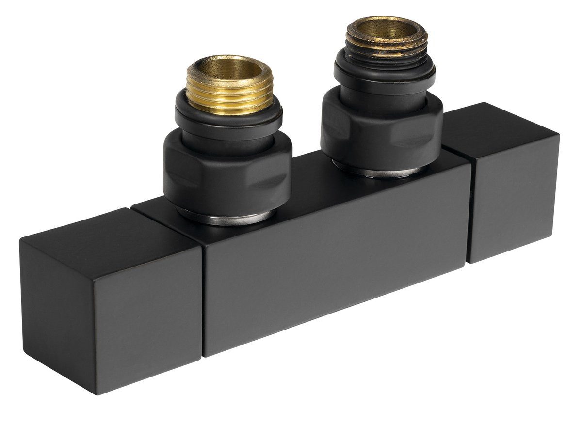 Sapho Anschluss-Set CUBE TWIN Anschluss-Set für Mittelanschluss, Schwarz matt, Sapho-CP581BS