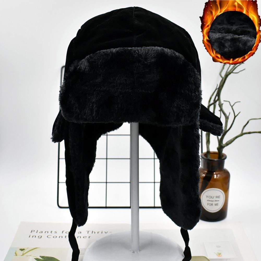 L.Ru UG Ohrenmütze Plüschverdickte Wintermütze, warme Radmütze (1-St) Ohrenhüte für Damen