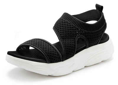 LASCANA Sandale Sandalette, Sommerschuh aus elastischem Textil besonders leicht VEGAN