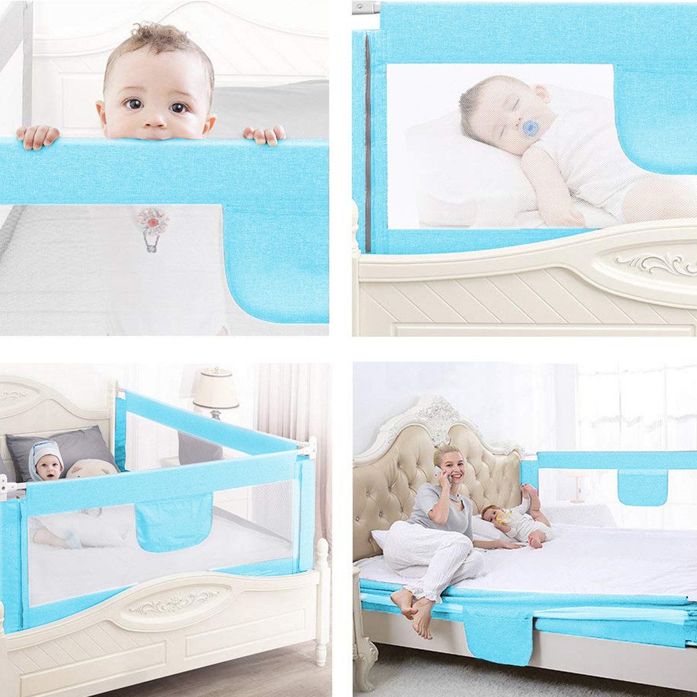 JEOBEST Bettschutzgitter Bettgitter, Kinderbettgitter Babybettgitter, Sicherheitsschutz, (3 St) 150 cm, Rausfallschutz Bettgitter, Höhenverstellbar