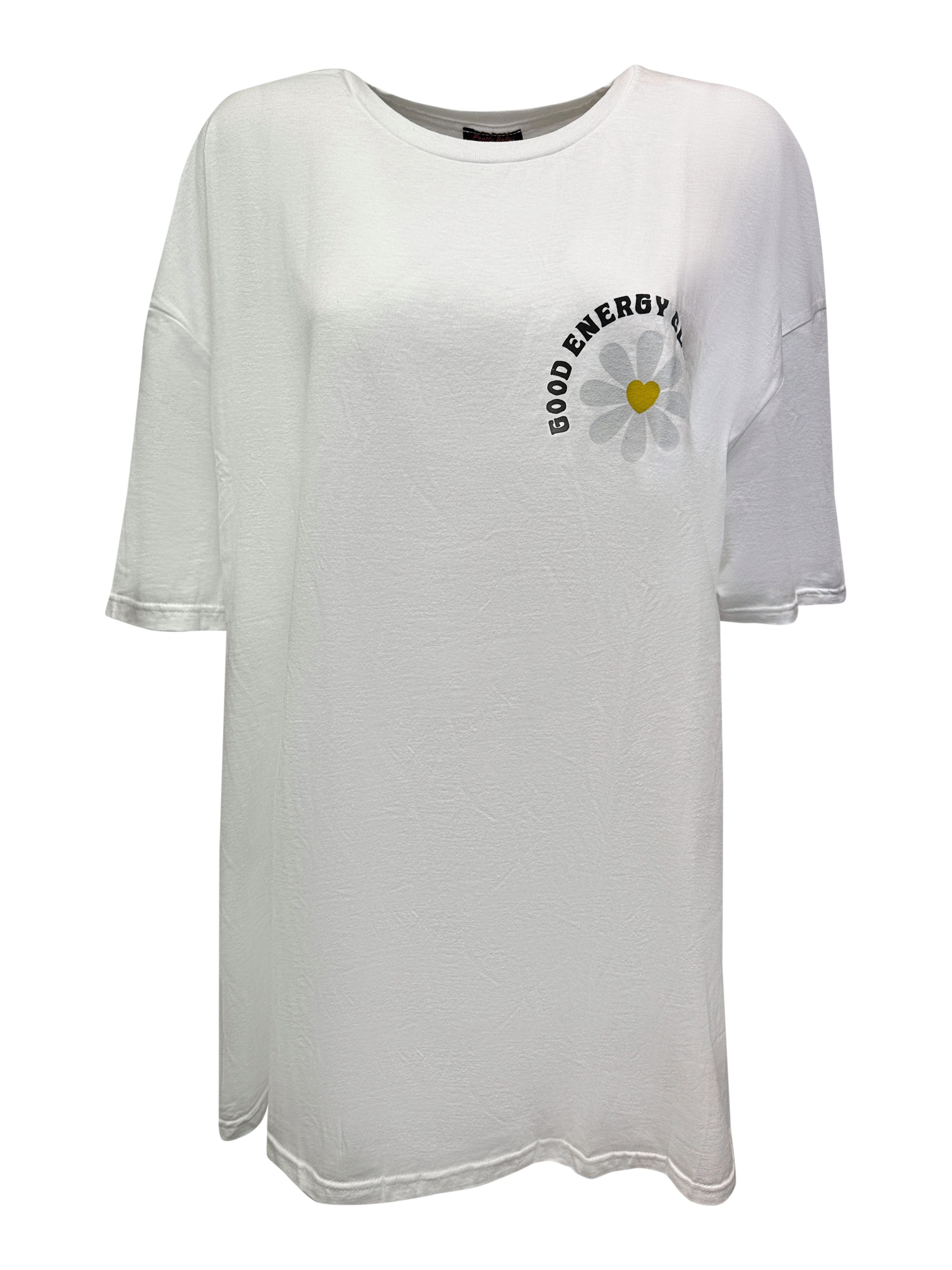 Worldclassca T-Shirt Worldclassca Oversized Print ENERGY T-Shirt lang Tee Sommer Oberteil – Bild 2 von 5