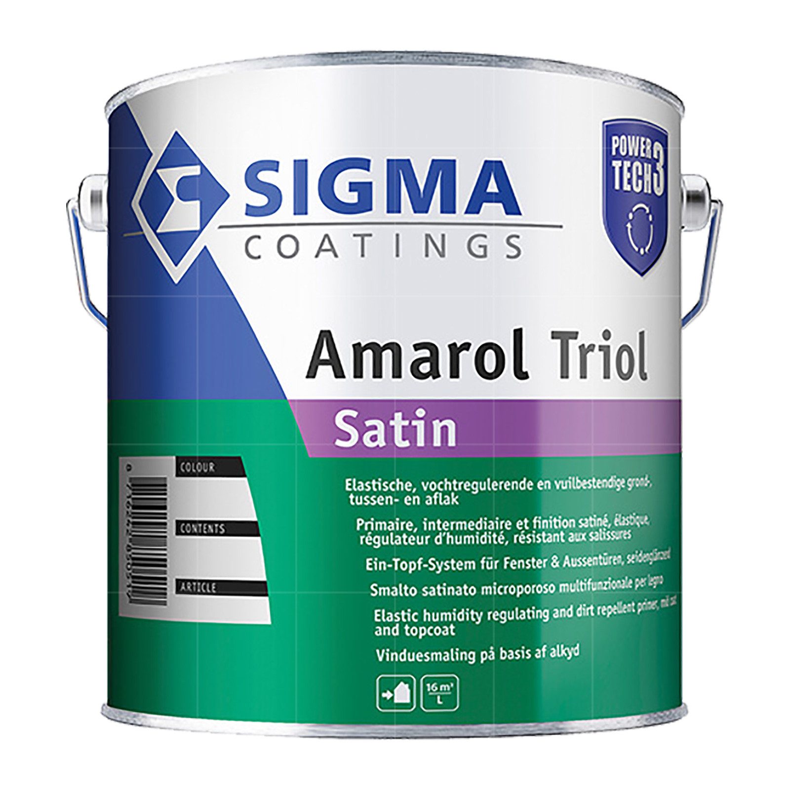 SIGMA Coatings Tür- und Fensterlack AMAROL TRIOL SATIN - 2.5 LTR (WEISS)