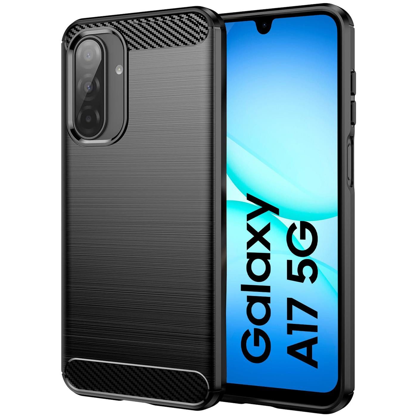 CoolGadget Handyhülle Carbon Handy Hülle für Samsung Galaxy A17 5G 6,7 Zoll, robuste Telefonhülle Case Schutzhülle für Samsung A17 5G Hülle