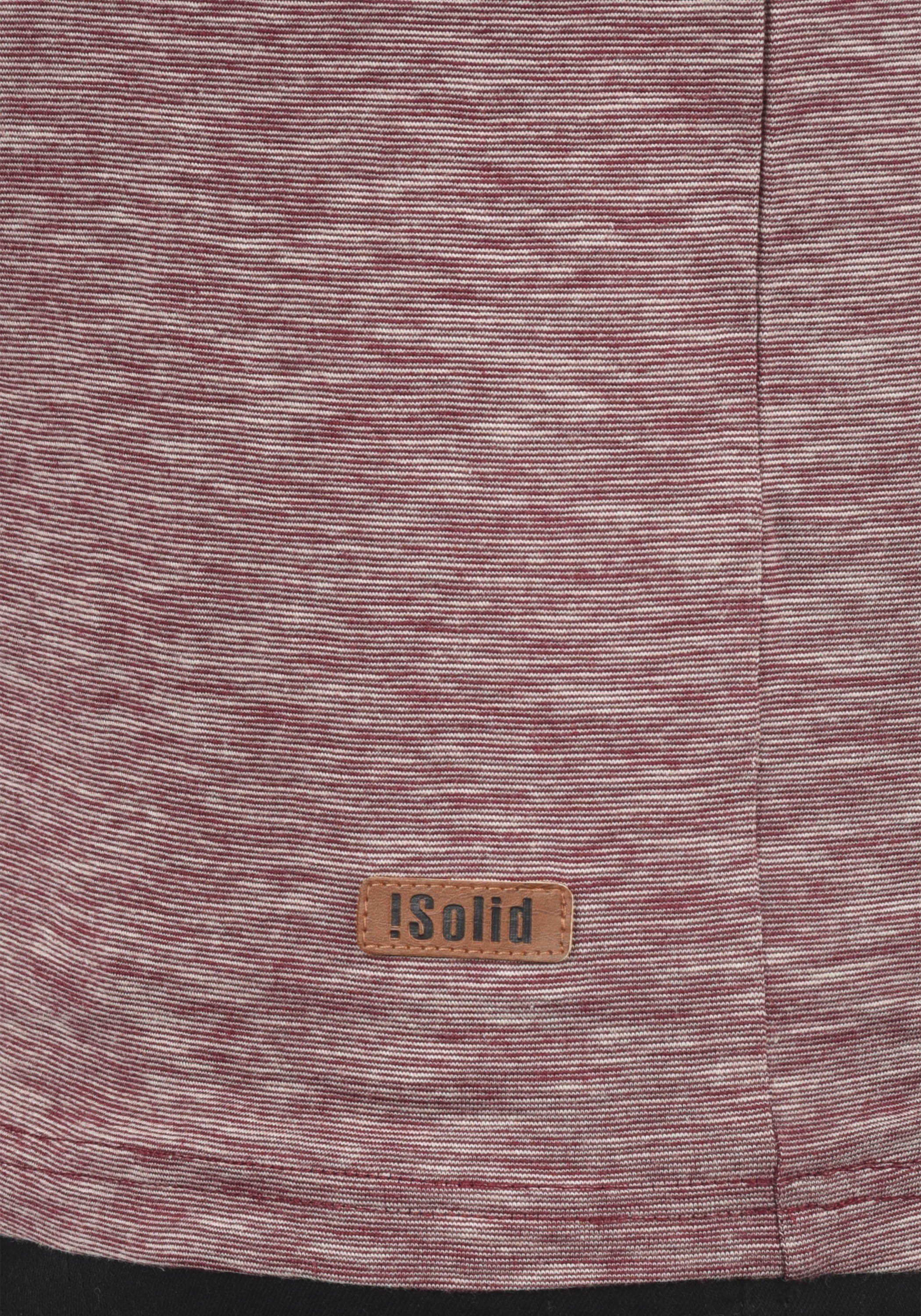 Solid Rundhalsshirt SDMigos Langarmshirt mit Knopfleiste Red Wine (0985)