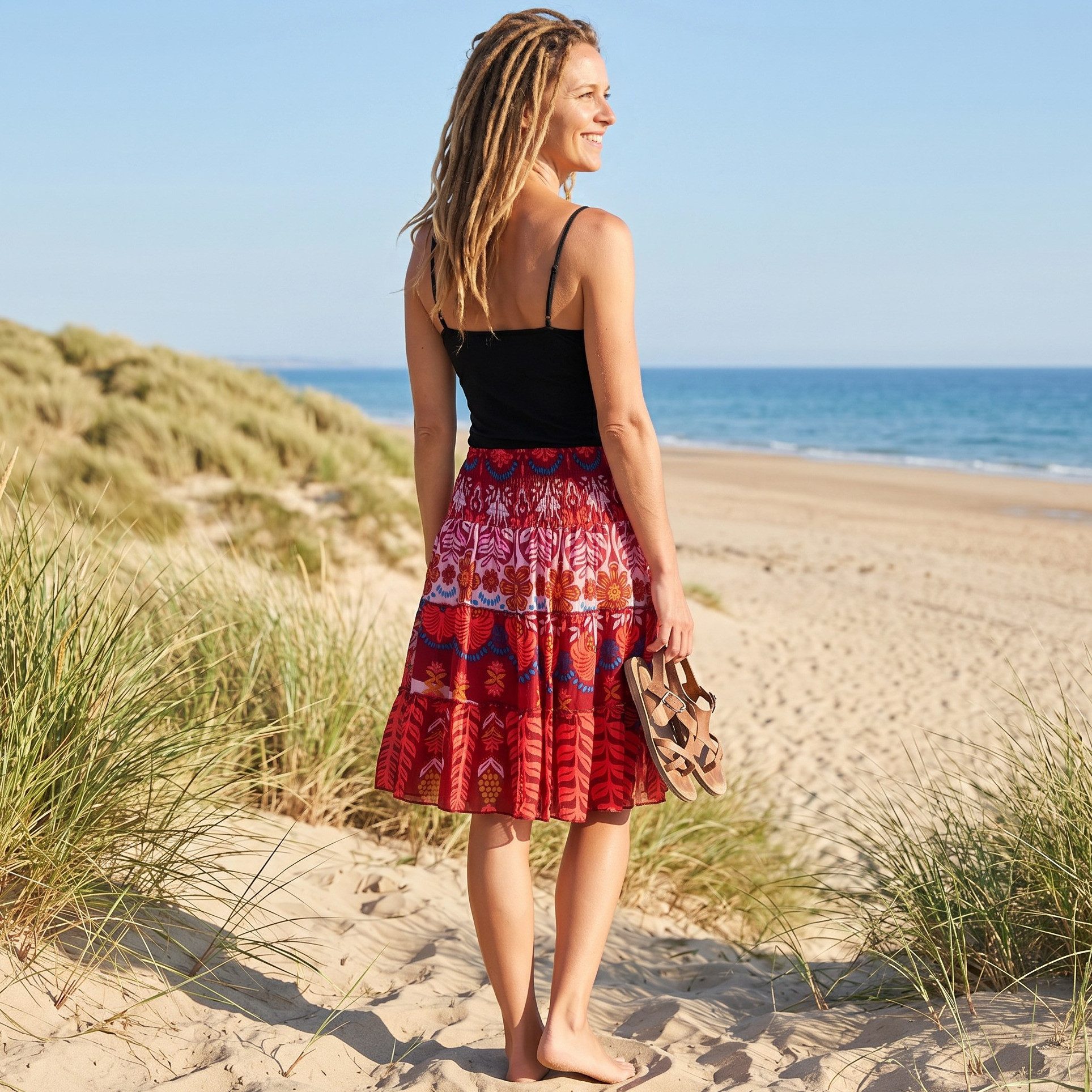 Guru-Shop Minirock Leichter Retro Minirock, Boho Sommerrock -.. alternative Bekleidung
