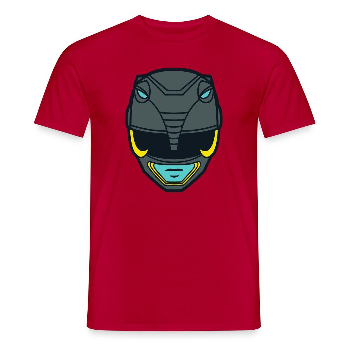 Spreadshirt T-Shirt Power Rangers Schwarzer Ranger Helm Männer T-Shirt (1-tlg)