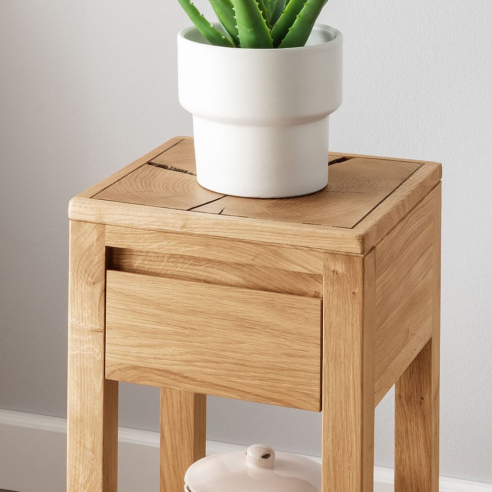 Lomadox Beistelltisch KIMBERLEY-69, Blumenständer Blumentisch Tisch modern in massiver geölter Wildeiche